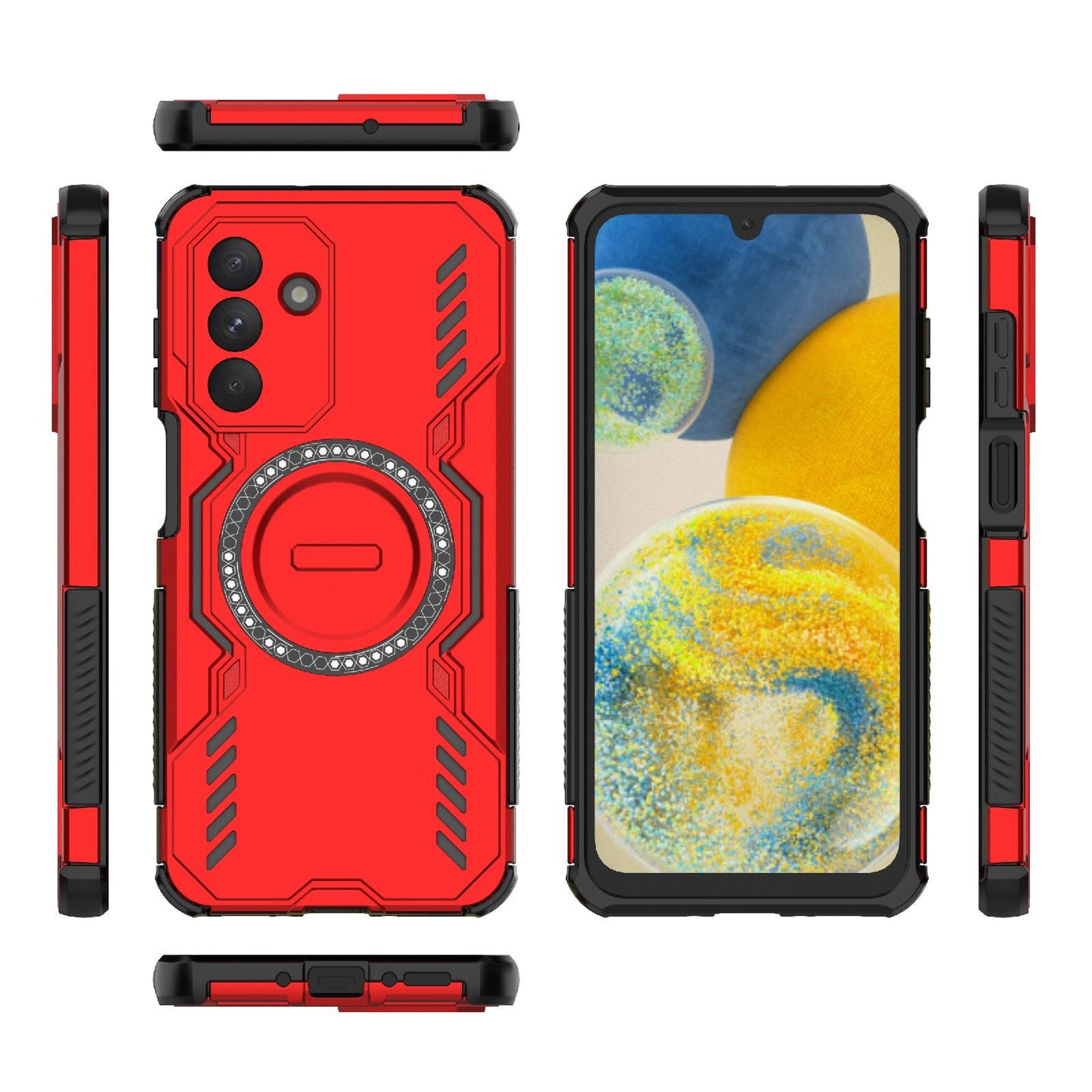 Samsung Galaxy A26 5G Butterfly Armor MagSafe Magnetic Ring Shockproof Protective Phone Case with Stand