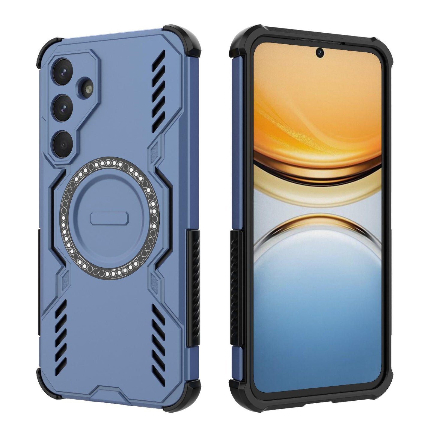 Samsung Galaxy A55 5G Butterfly Armor MagSafe Magnetic Ring Shockproof Protective Phone Case with Stand