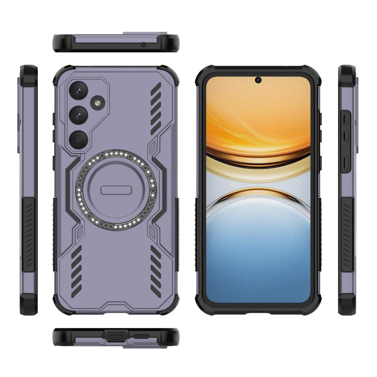 Samsung Galaxy A55 5G Butterfly Armor MagSafe Magnetic Ring Shockproof Protective Phone Case with Stand