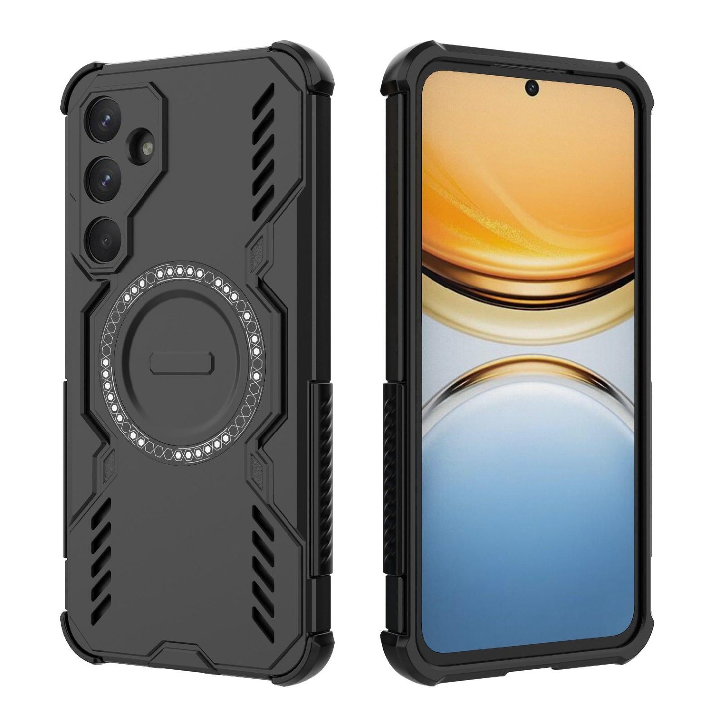 Samsung Galaxy A55 5G Butterfly Armor MagSafe Magnetic Ring Shockproof Protective Phone Case with Stand