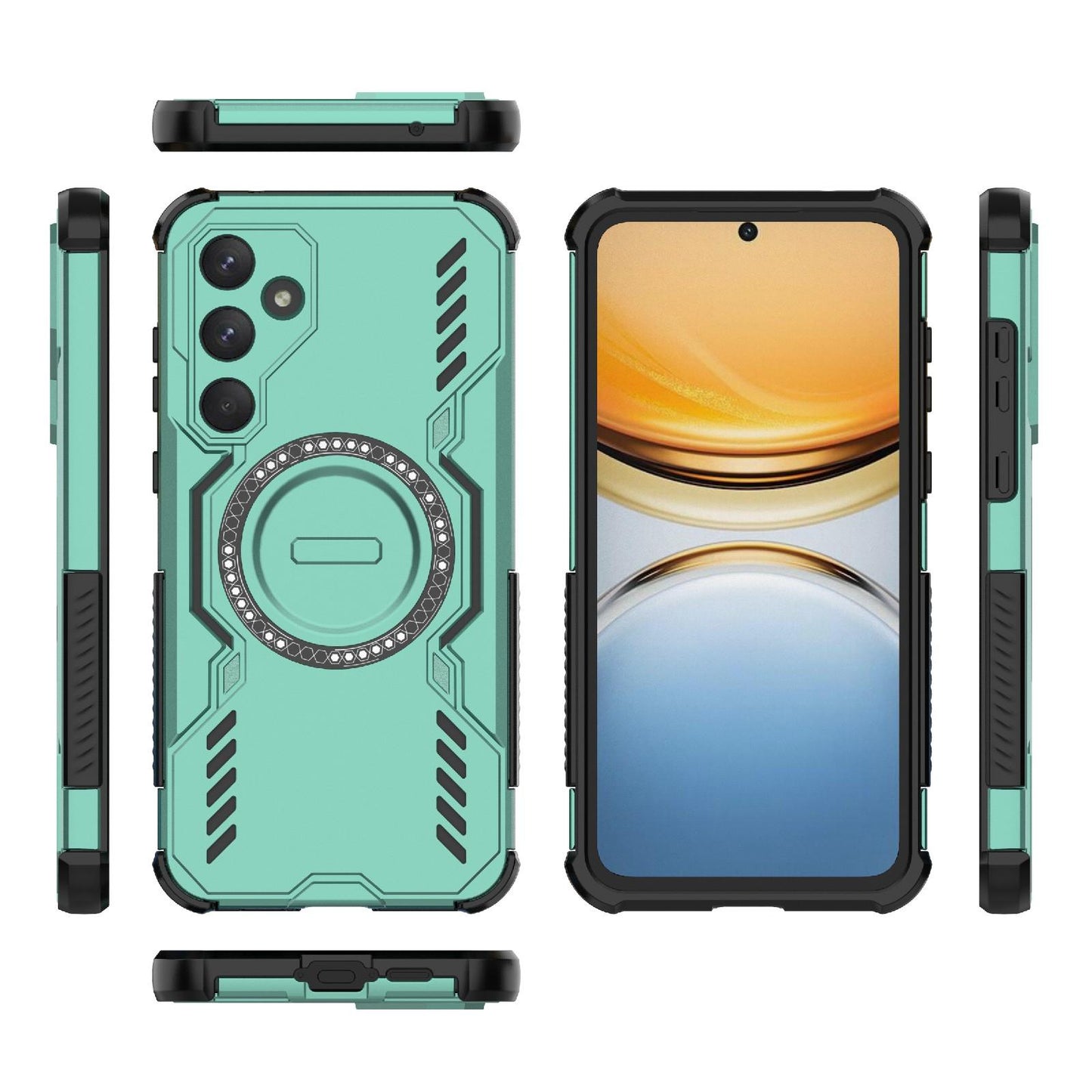 Samsung Galaxy A55 5G Butterfly Armor MagSafe Magnetic Ring Shockproof Protective Phone Case with Stand