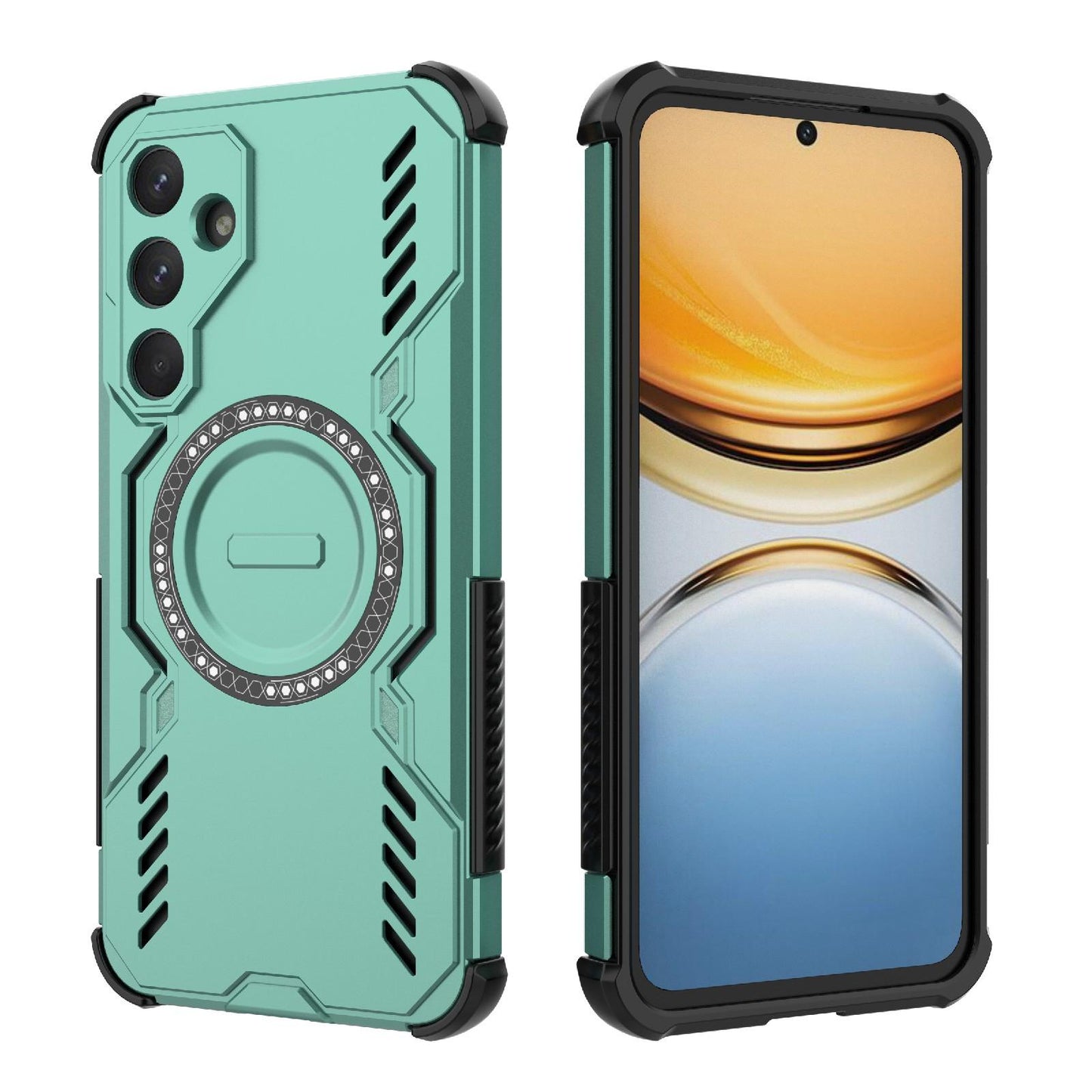 Samsung Galaxy A55 5G Butterfly Armor MagSafe Magnetic Ring Shockproof Protective Phone Case with Stand