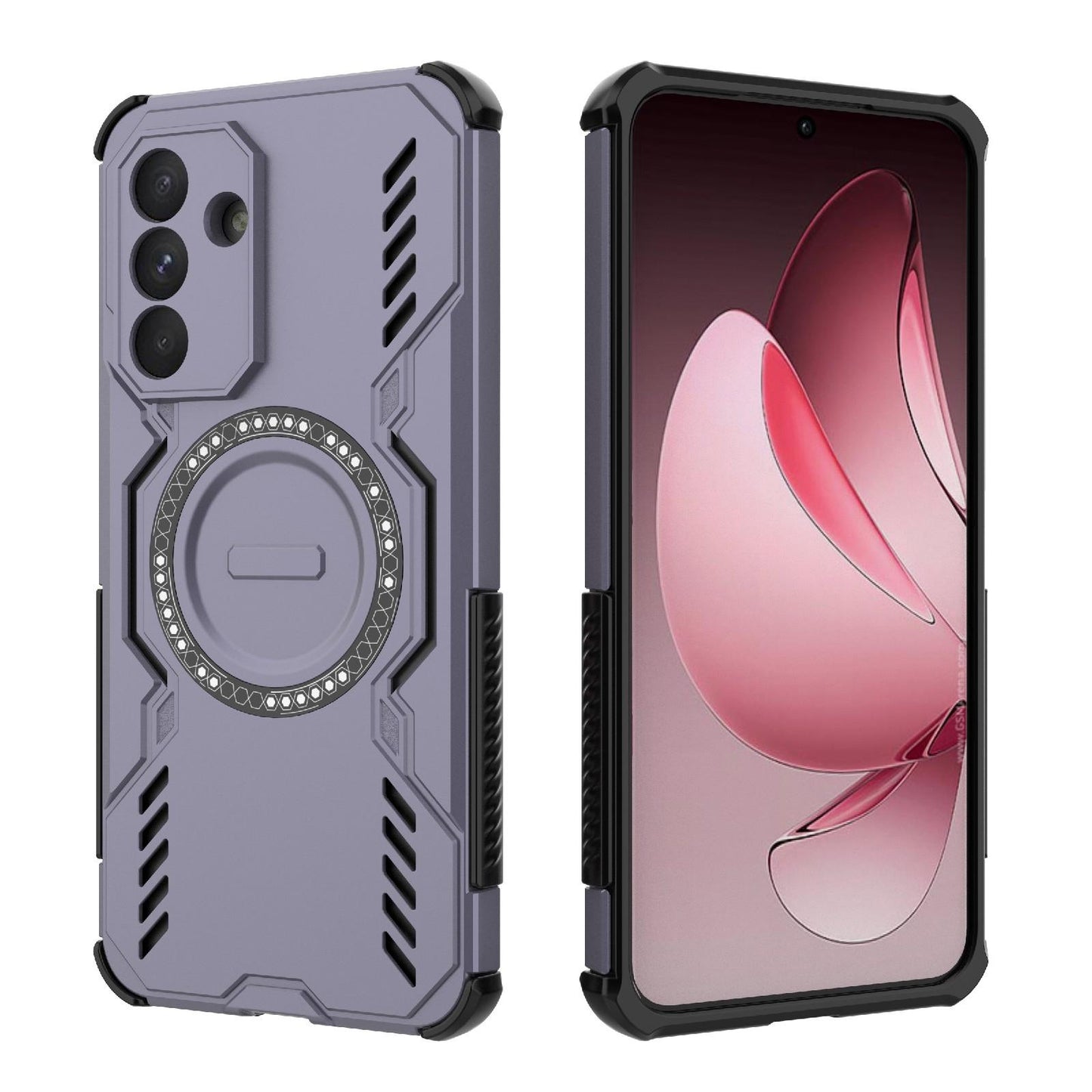 Samsung Galaxy A36 5G Butterfly Armor MagSafe Magnetic Ring Shockproof Protective Phone Case with Stand