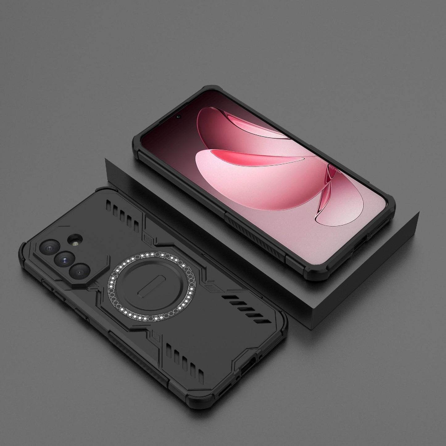 Samsung Galaxy A36 5G Butterfly Armor MagSafe Magnetic Ring Shockproof Protective Phone Case with Stand