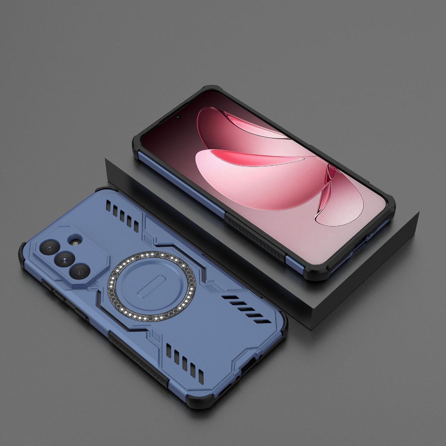 Samsung Galaxy A56 5G Butterfly Armor MagSafe Magnetic Ring Shockproof Protective Phone Case with Stand