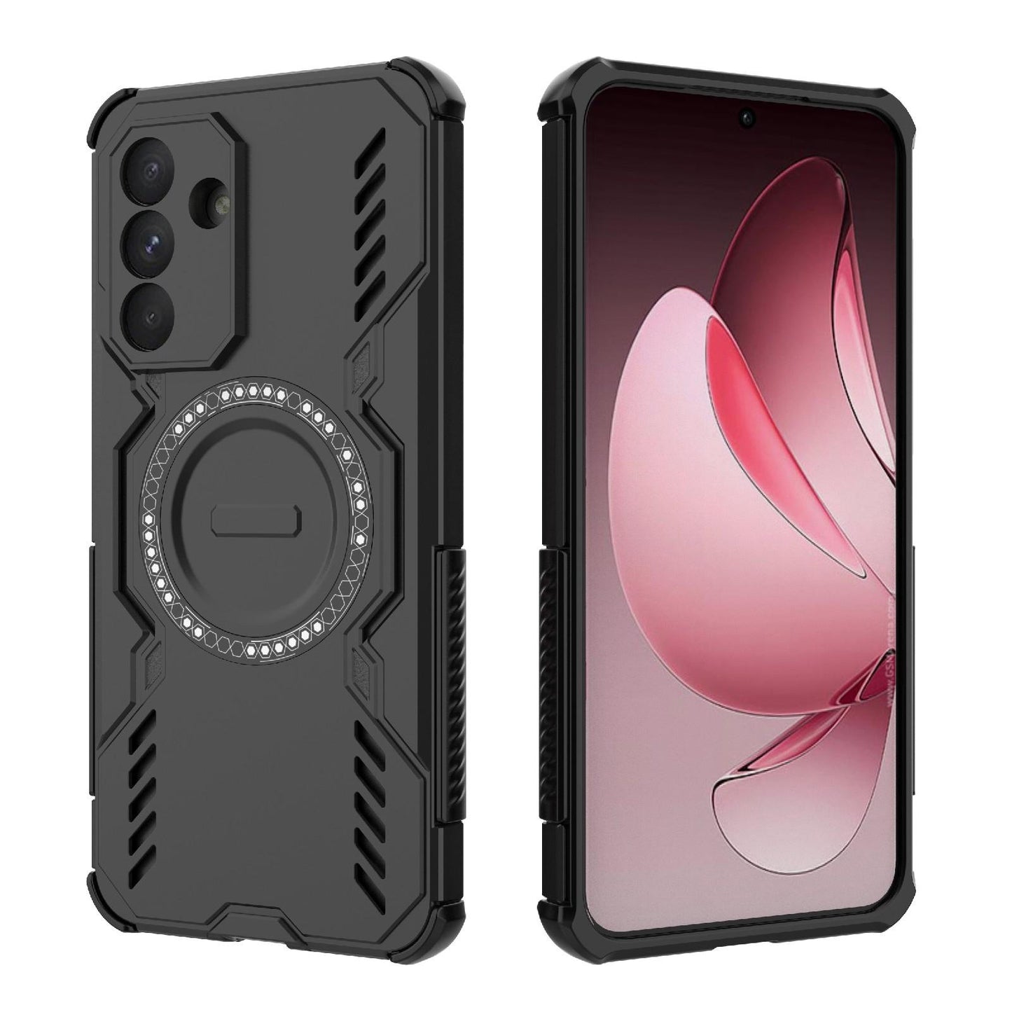 Samsung Galaxy A56 5G Butterfly Armor MagSafe Magnetic Ring Shockproof Protective Phone Case with Stand