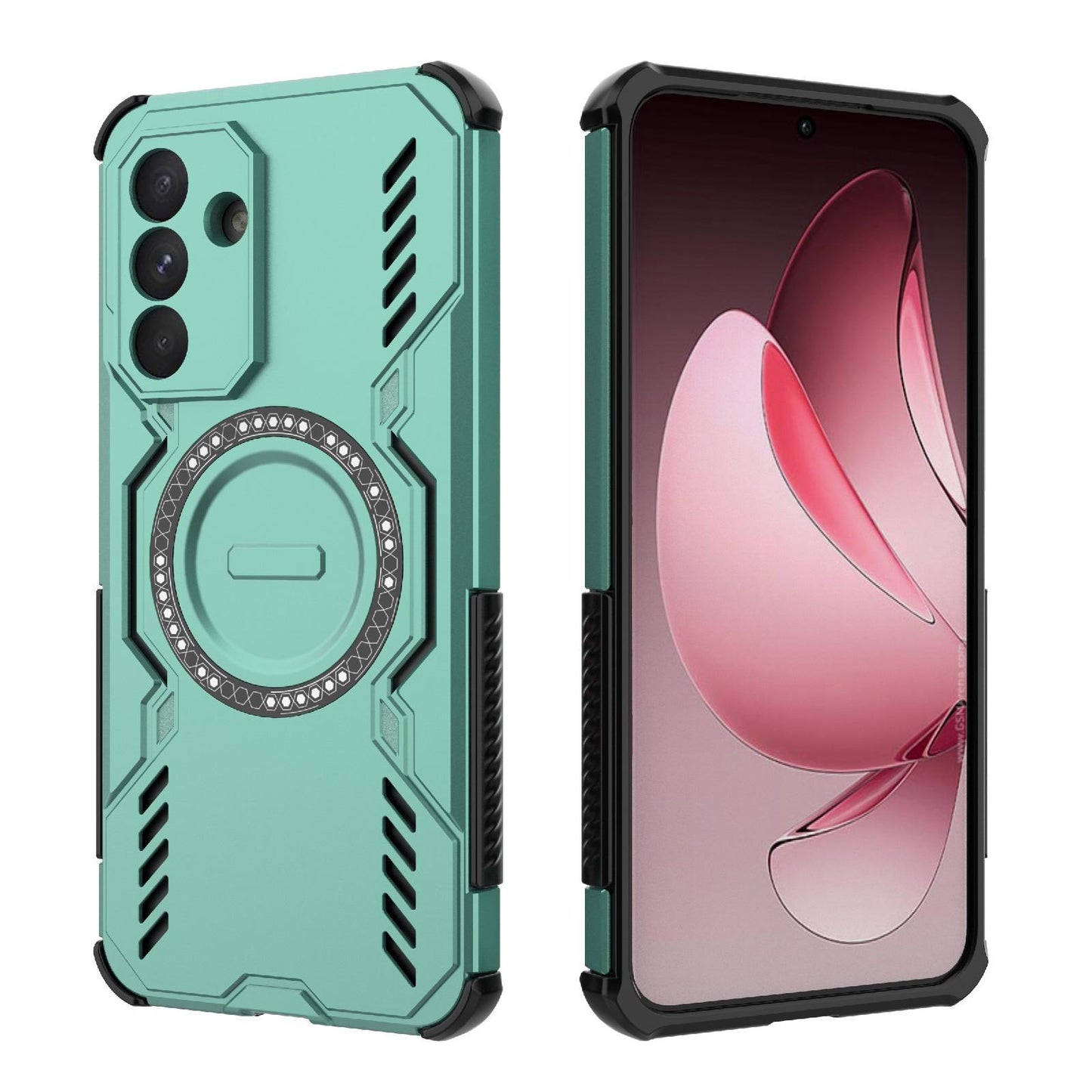 Samsung Galaxy A56 5G Butterfly Armor MagSafe Magnetic Ring Shockproof Protective Phone Case with Stand