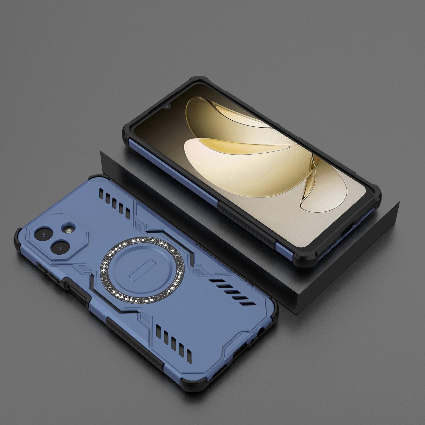 Samsung Galaxy A07 4G Butterfly Armor MagSafe Magnetic Ring Shockproof Protective Phone Case with Stand