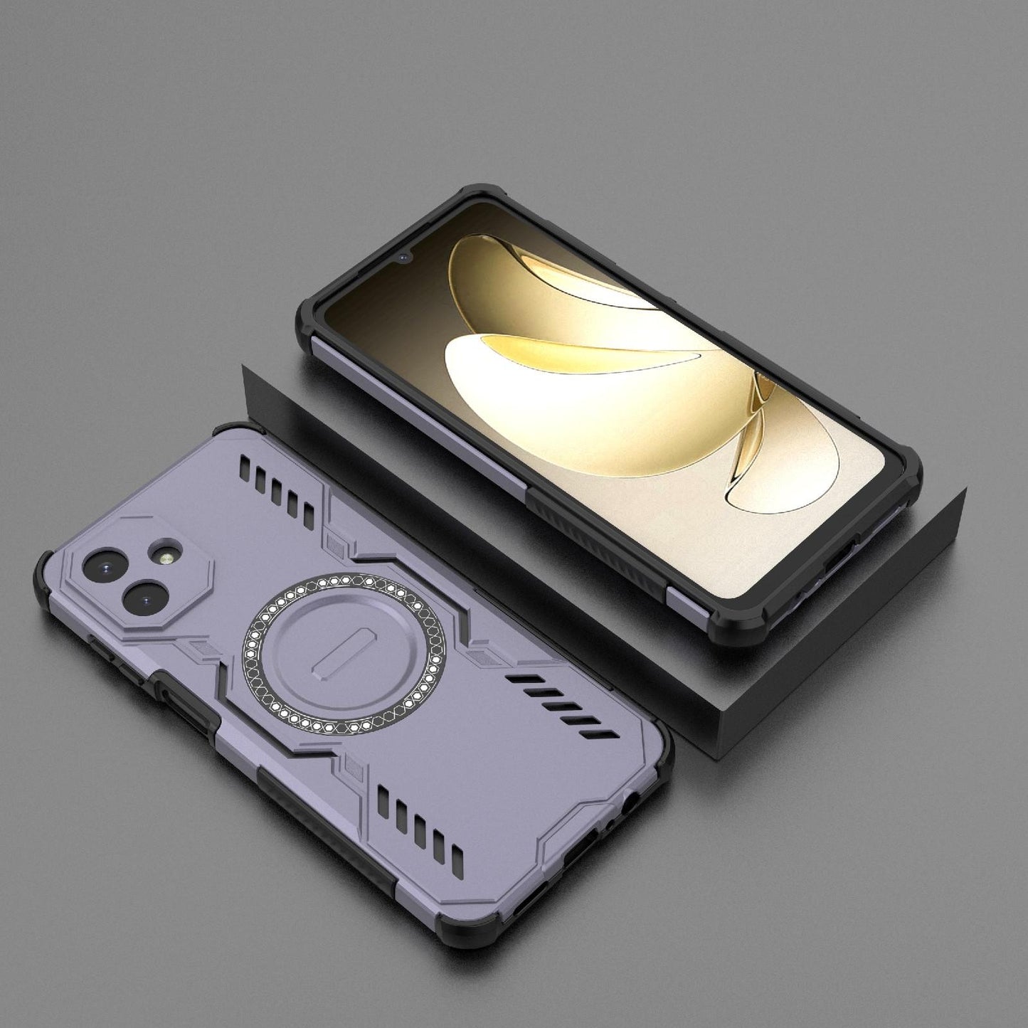 Samsung Galaxy A07 4G Butterfly Armor MagSafe Magnetic Ring Shockproof Protective Phone Case with Stand