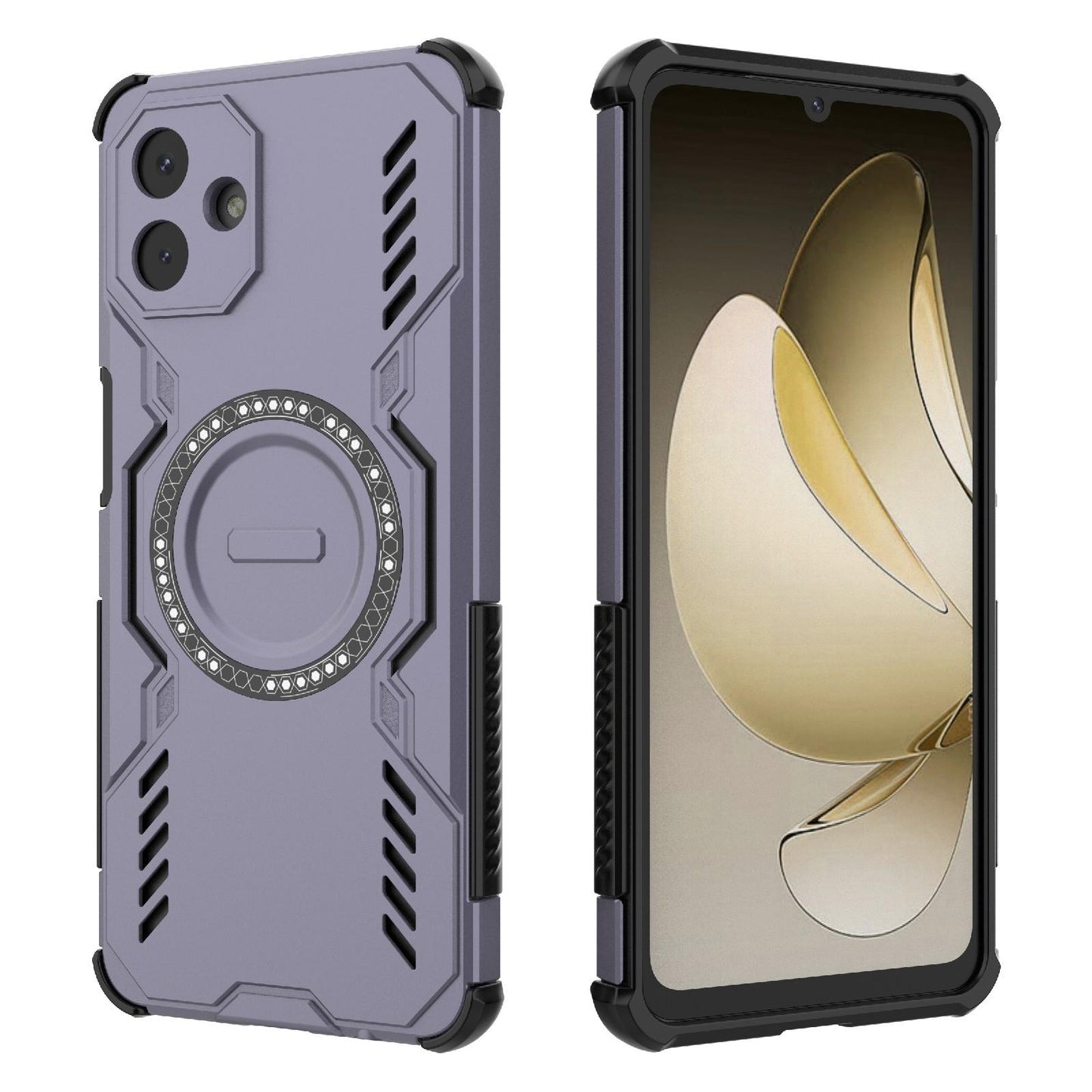 Samsung Galaxy A07 4G Butterfly Armor MagSafe Magnetic Ring Shockproof Protective Phone Case with Stand