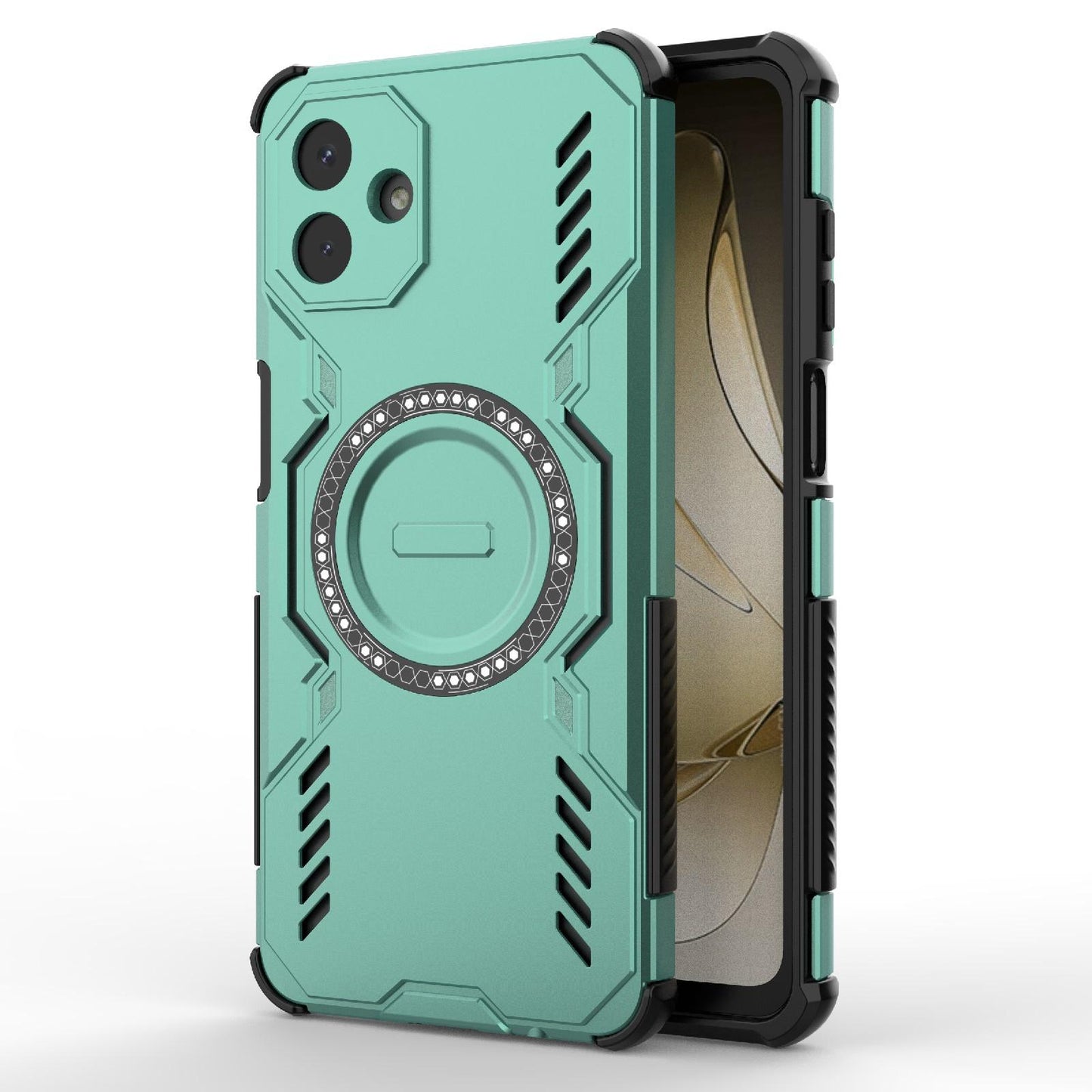 Samsung Galaxy A07 4G Butterfly Armor MagSafe Magnetic Ring Shockproof Protective Phone Case with Stand