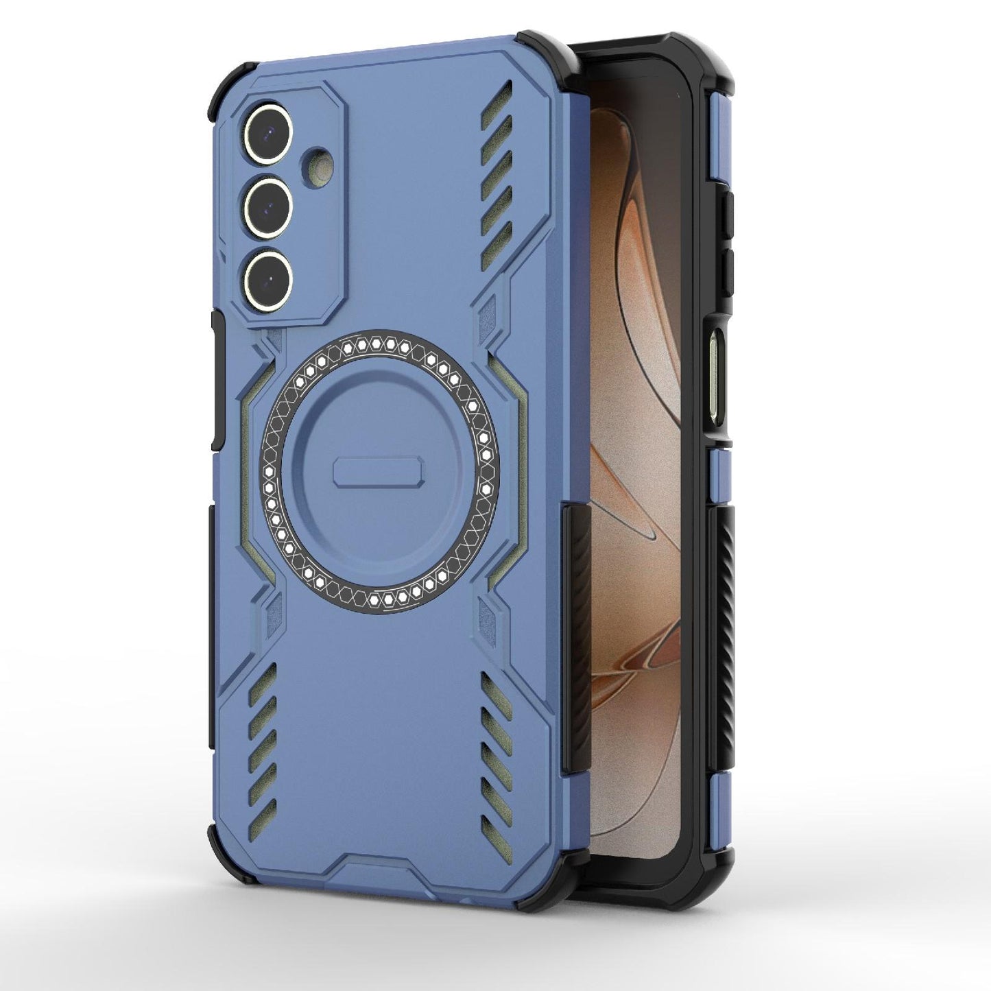 Samsung Galaxy A15 5G Butterfly Armor MagSafe Magnetic Ring Shockproof Protective Phone Case with Stand