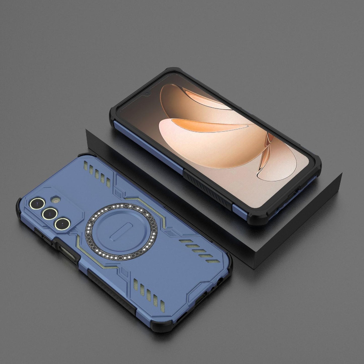 Samsung Galaxy A15 5G Butterfly Armor MagSafe Magnetic Ring Shockproof Protective Phone Case with Stand