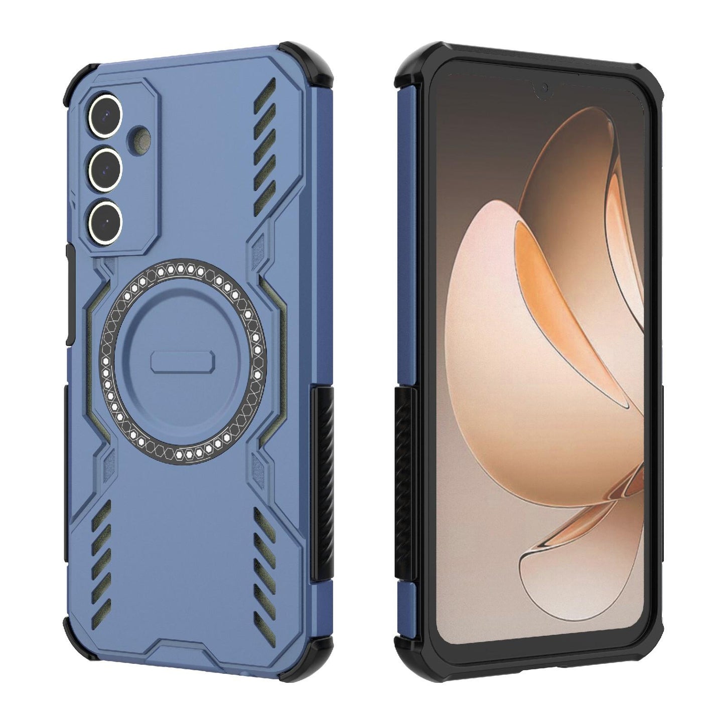 Samsung Galaxy A15 5G Butterfly Armor MagSafe Magnetic Ring Shockproof Protective Phone Case with Stand