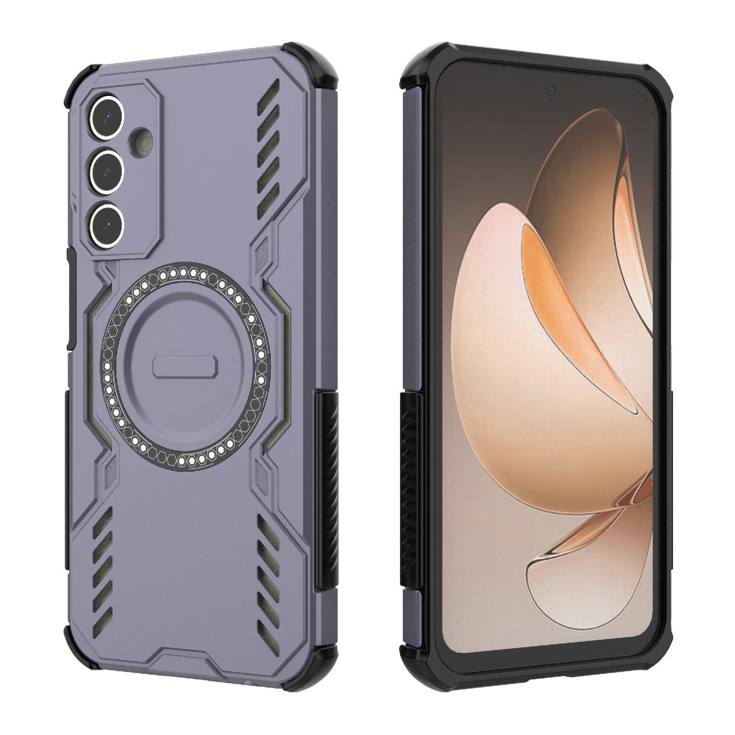 Samsung Galaxy A15 5G Butterfly Armor MagSafe Magnetic Ring Shockproof Protective Phone Case with Stand