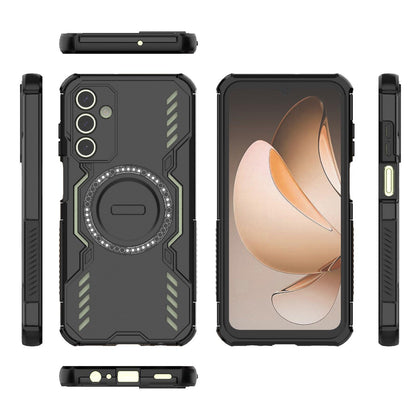 Samsung Galaxy A15 5G Butterfly Armor MagSafe Magnetic Ring Shockproof Protective Phone Case with Stand