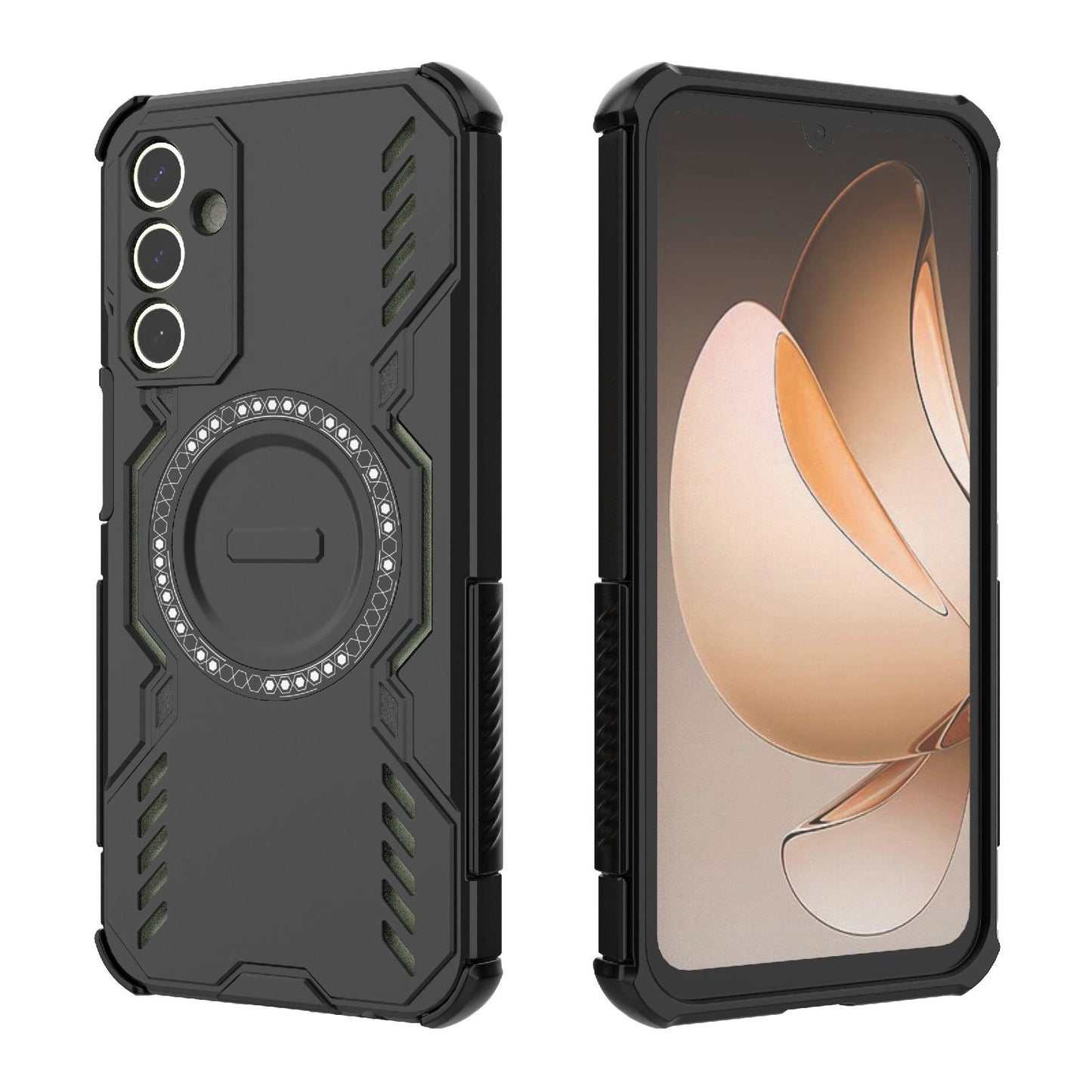 Samsung Galaxy A15 5G Butterfly Armor MagSafe Magnetic Ring Shockproof Protective Phone Case with Stand