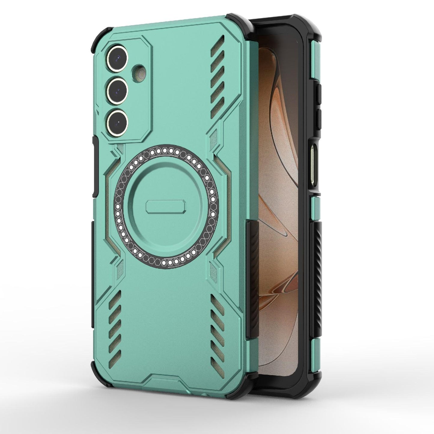Samsung Galaxy A15 5G Butterfly Armor MagSafe Magnetic Ring Shockproof Protective Phone Case with Stand