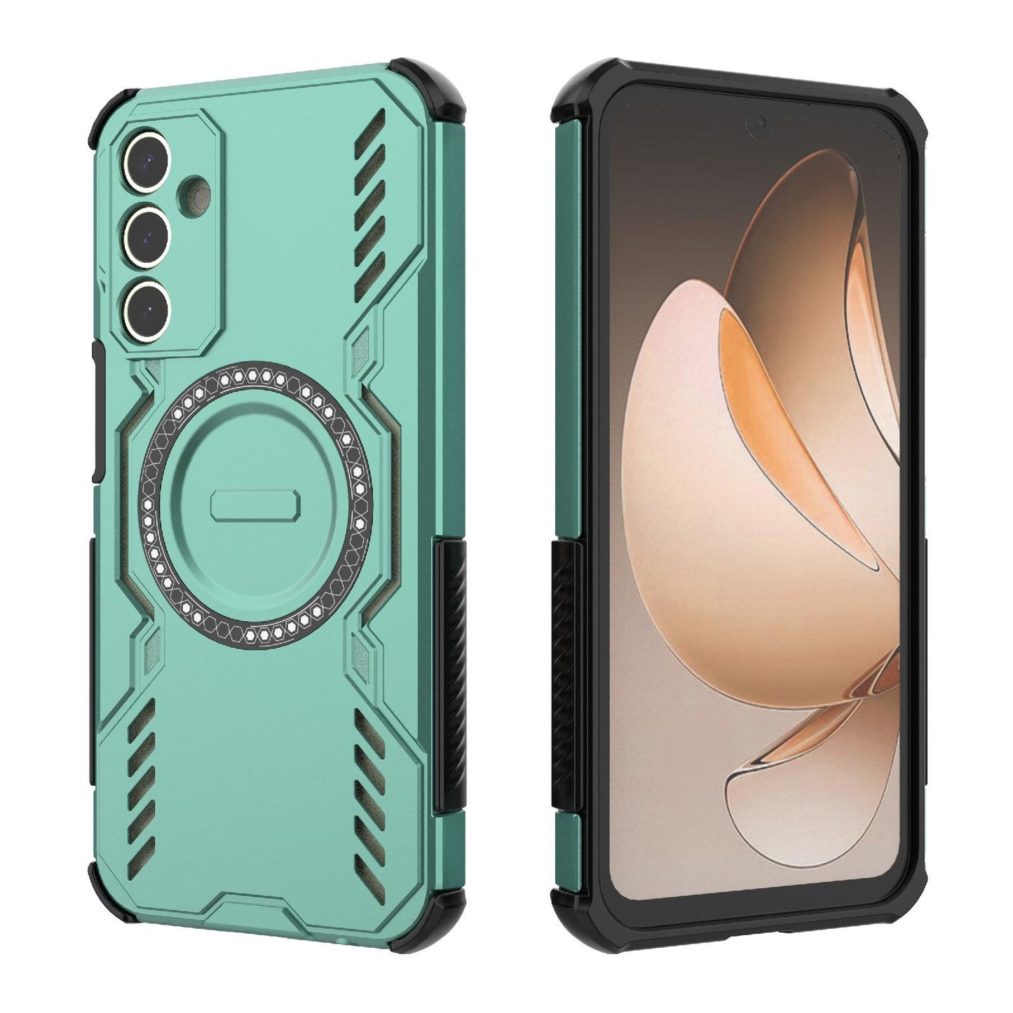 Samsung Galaxy A15 5G Butterfly Armor MagSafe Magnetic Ring Shockproof Protective Phone Case with Stand