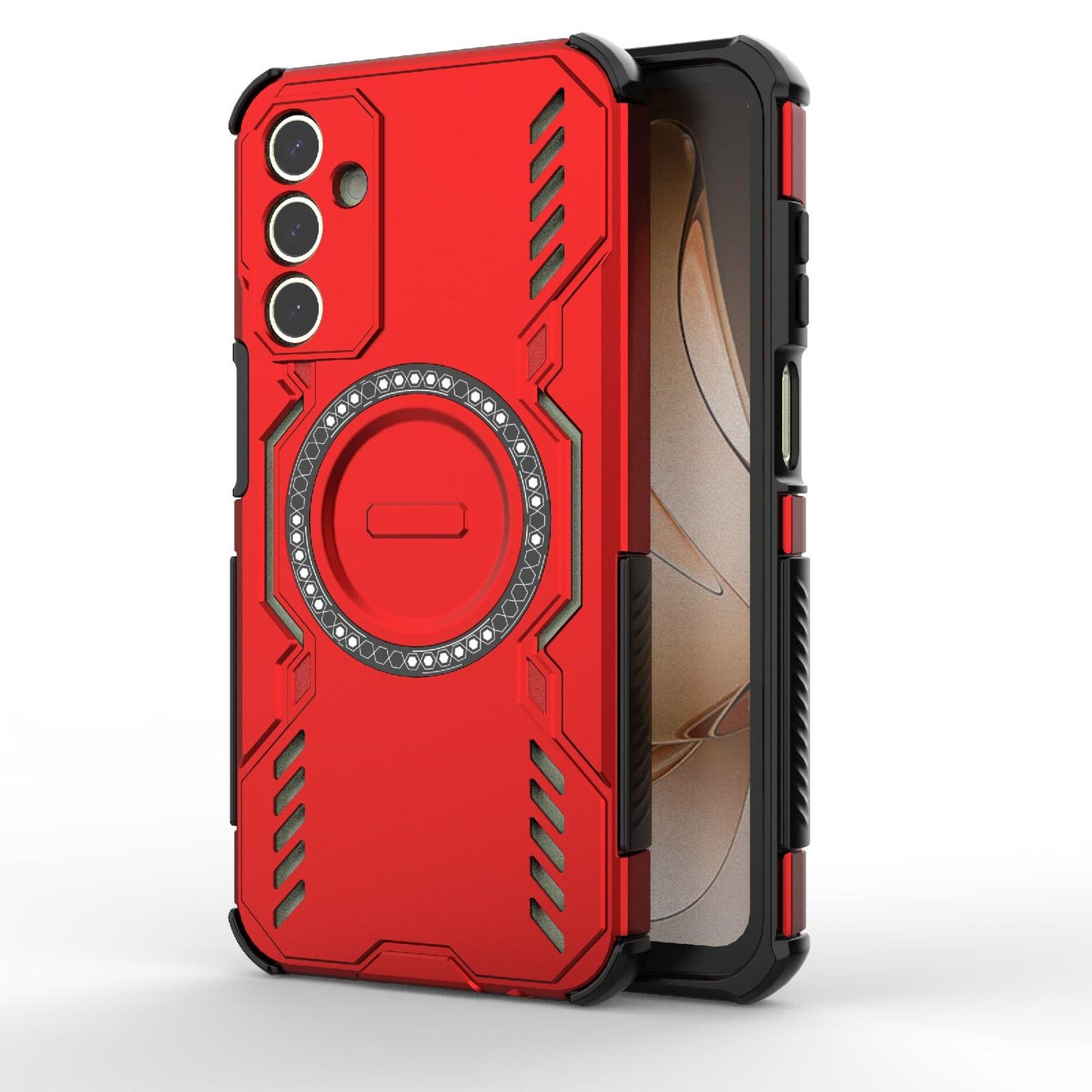 Samsung Galaxy A15 5G Butterfly Armor MagSafe Magnetic Ring Shockproof Protective Phone Case with Stand