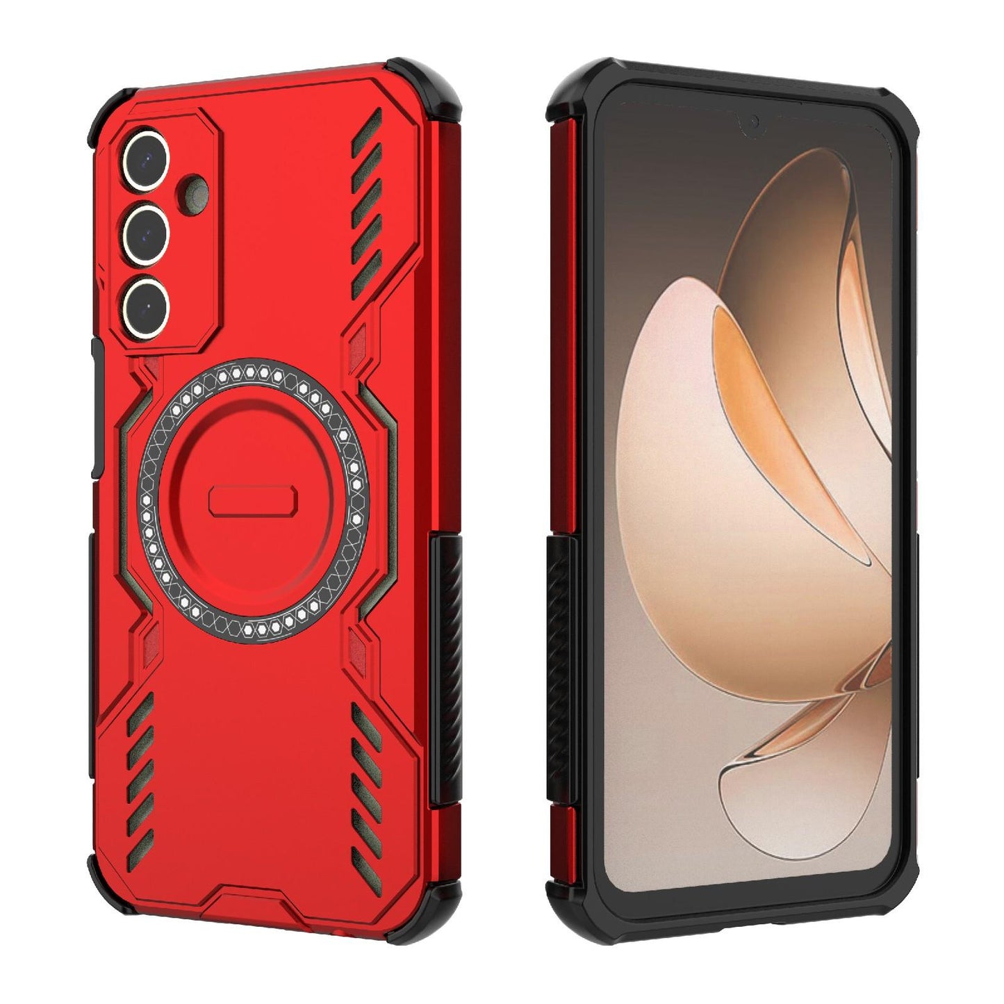 Samsung Galaxy A15 5G Butterfly Armor MagSafe Magnetic Ring Shockproof Protective Phone Case with Stand