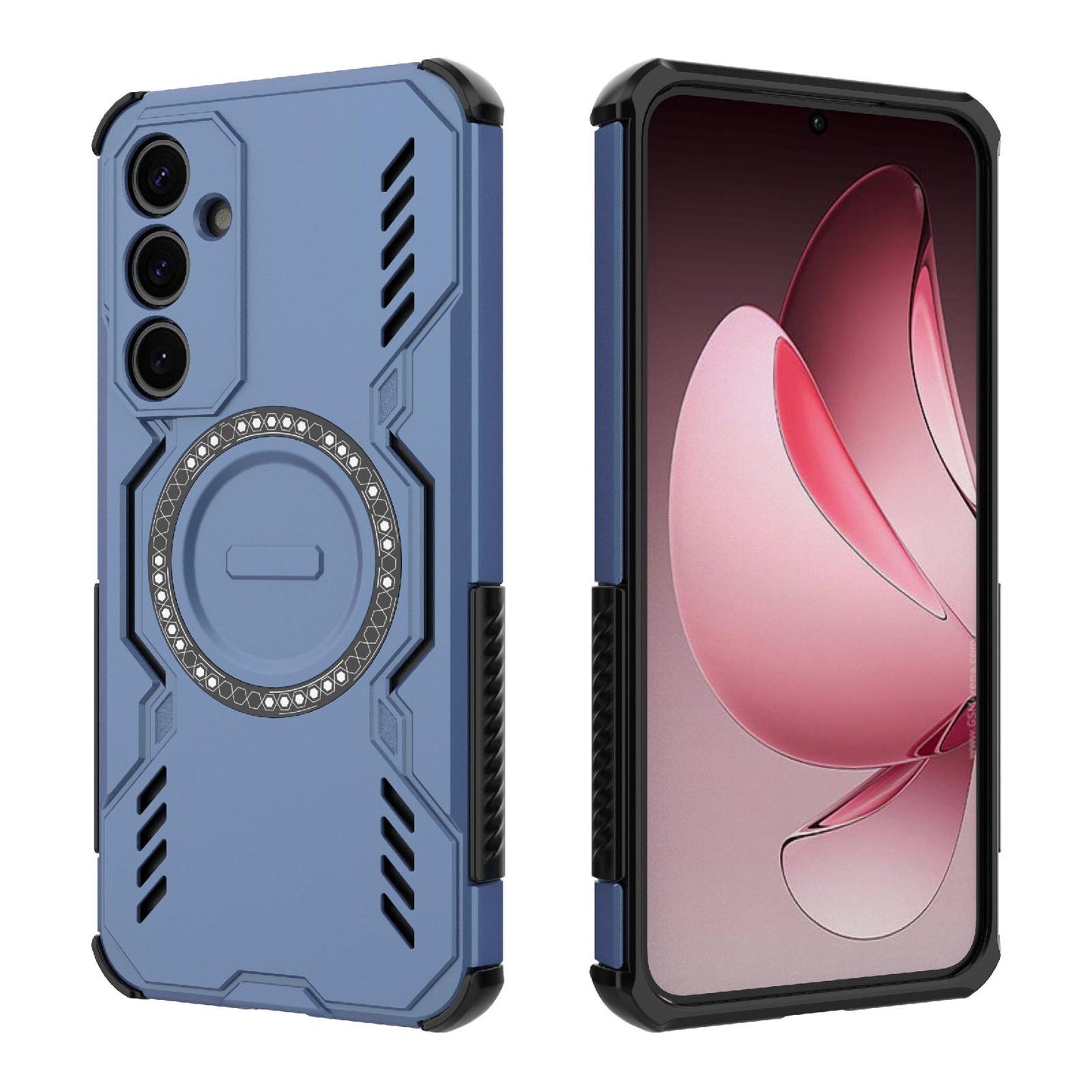 Samsung Galaxy A35 5G Butterfly Armor MagSafe Magnetic Ring Shockproof Protective Phone Case with Stand