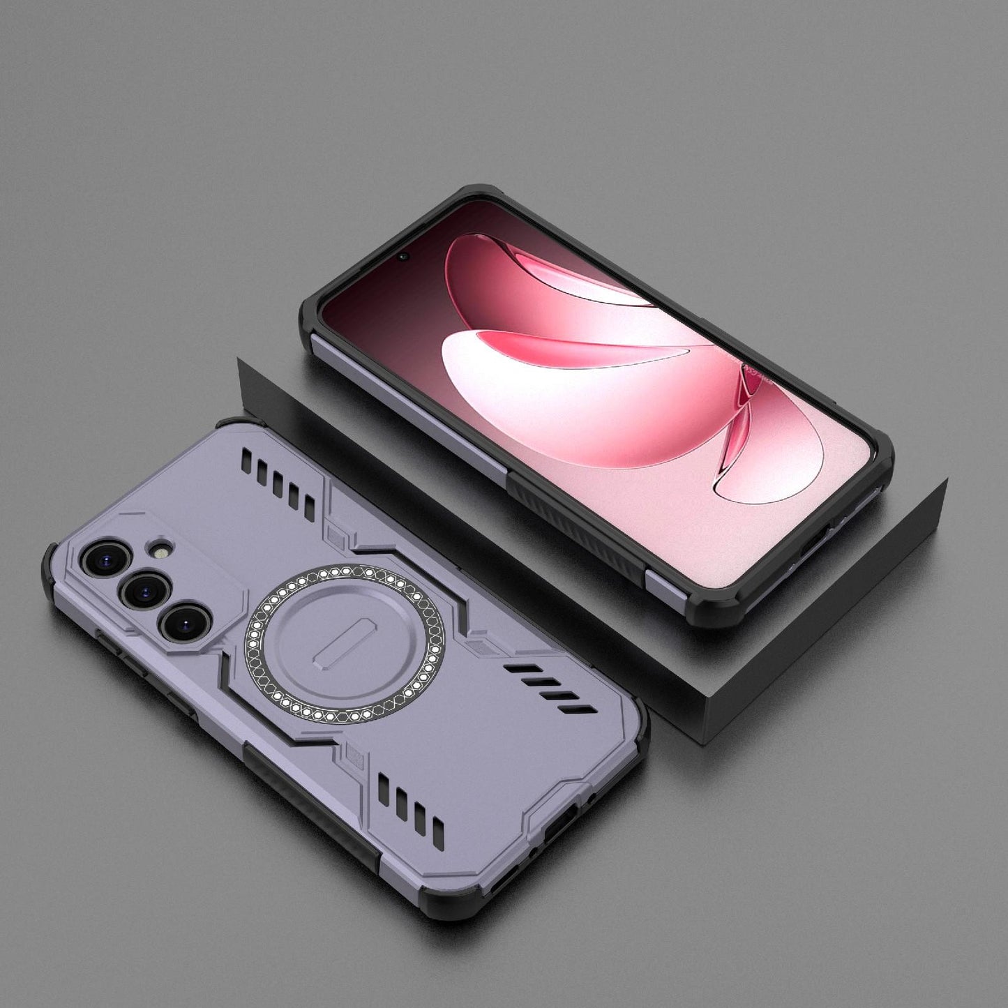 Samsung Galaxy A35 5G Butterfly Armor MagSafe Magnetic Ring Shockproof Protective Phone Case with Stand