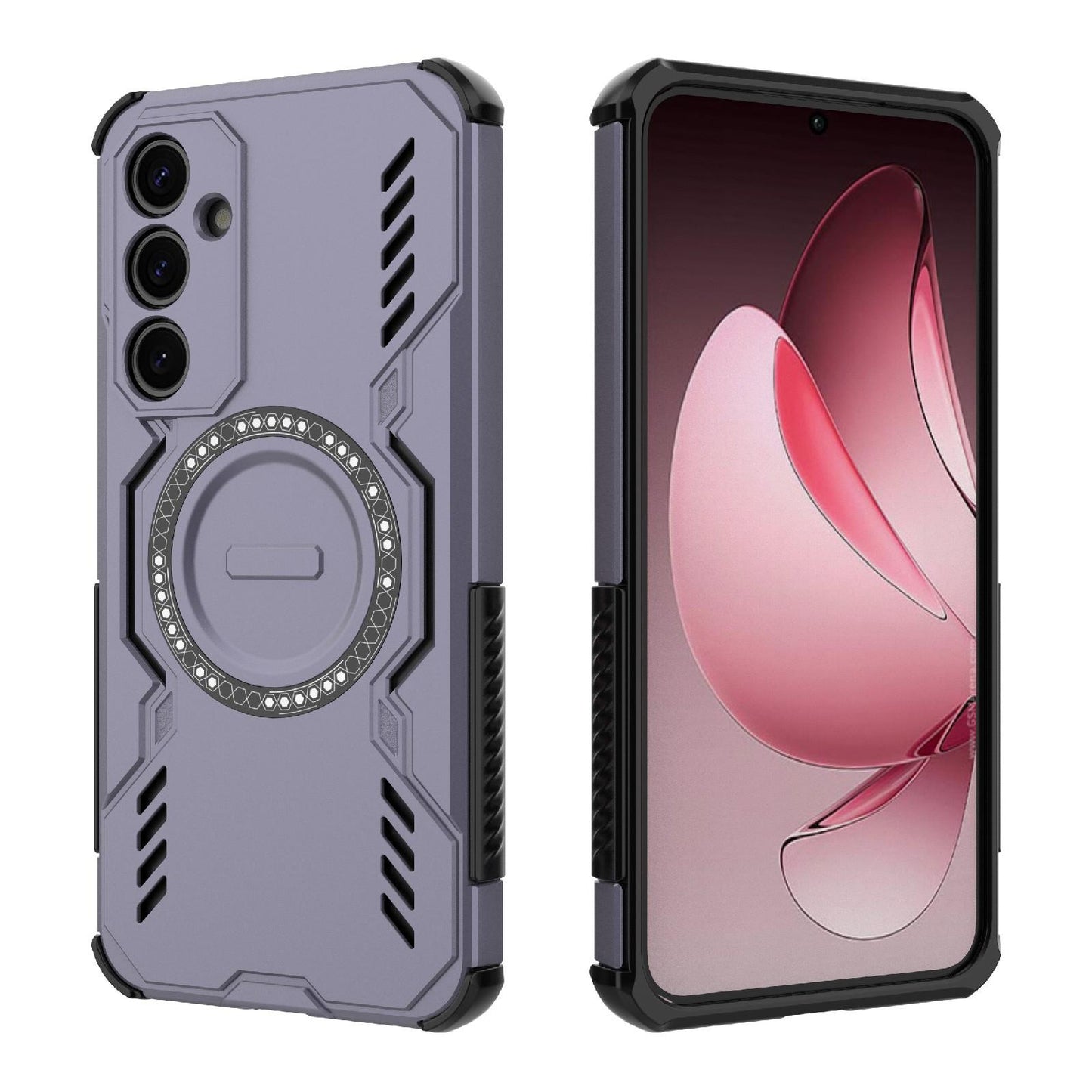 Samsung Galaxy A35 5G Butterfly Armor MagSafe Magnetic Ring Shockproof Protective Phone Case with Stand