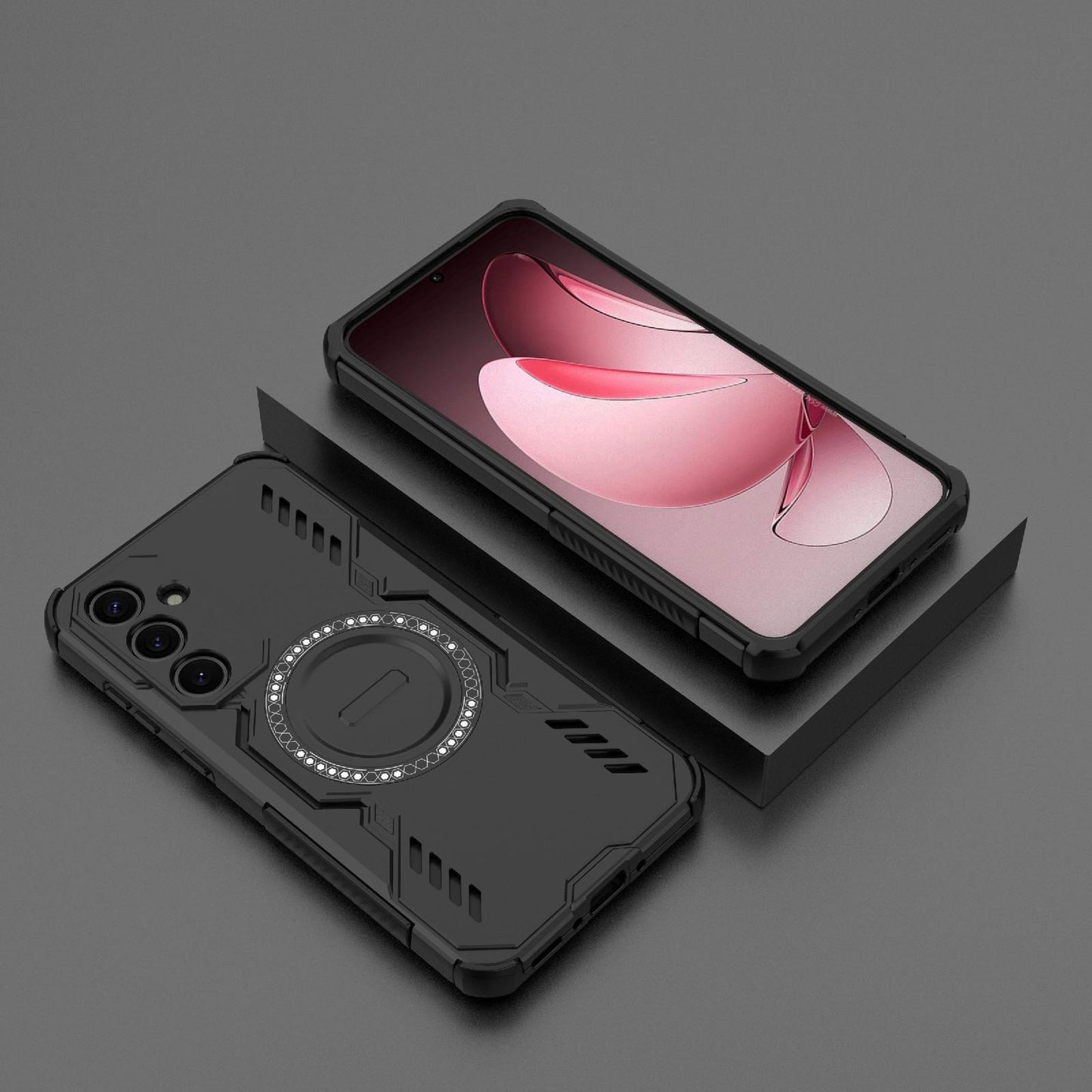 Samsung Galaxy A35 5G Butterfly Armor MagSafe Magnetic Ring Shockproof Protective Phone Case with Stand