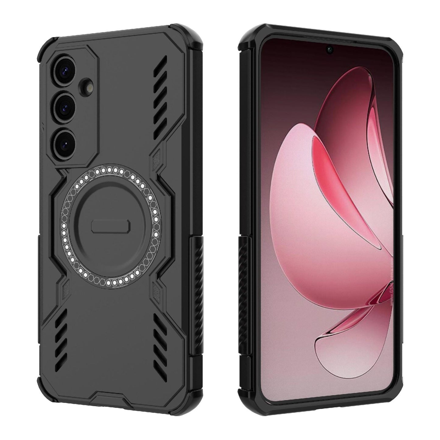 Samsung Galaxy A35 5G Butterfly Armor MagSafe Magnetic Ring Shockproof Protective Phone Case with Stand