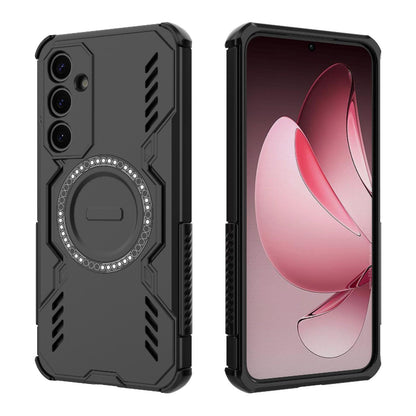 Samsung Galaxy A35 5G Butterfly Armor MagSafe Magnetic Ring Shockproof Protective Phone Case with Stand