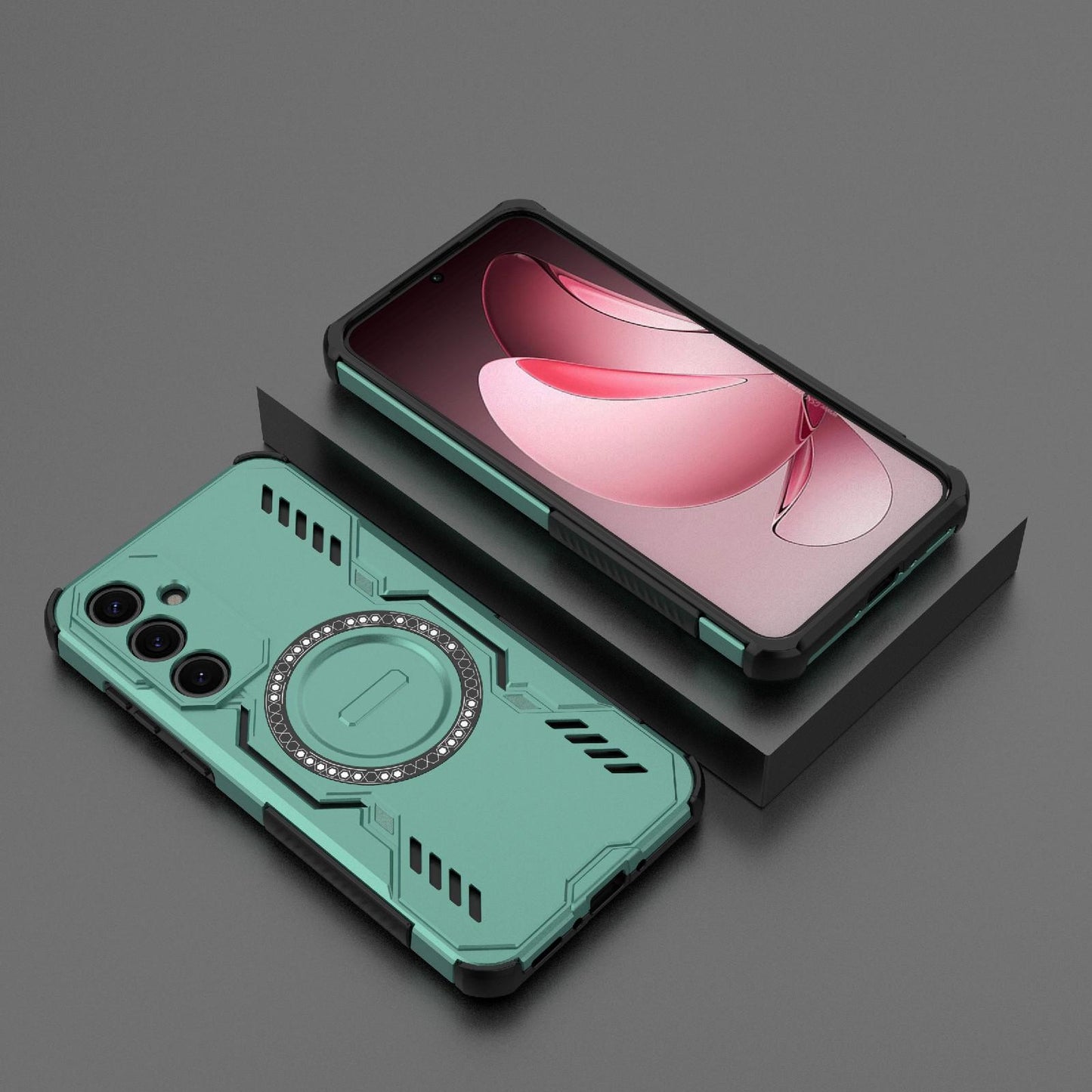 Samsung Galaxy A35 5G Butterfly Armor MagSafe Magnetic Ring Shockproof Protective Phone Case with Stand