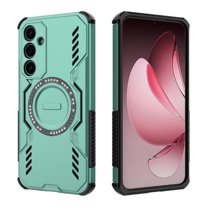 Samsung Galaxy A35 5G Butterfly Armor MagSafe Magnetic Ring Shockproof Protective Phone Case with Stand