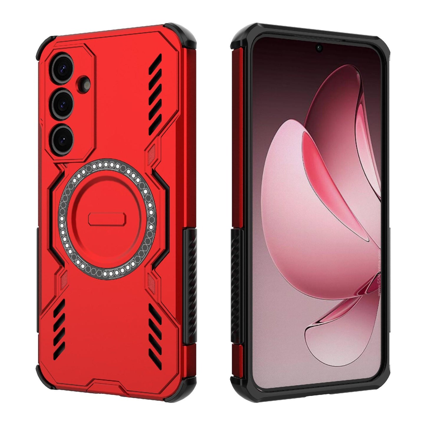 Samsung Galaxy A35 5G Butterfly Armor MagSafe Magnetic Ring Shockproof Protective Phone Case with Stand