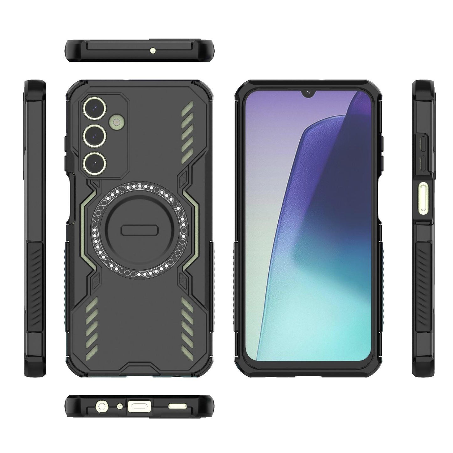 Samsung Galaxy A25 5G Butterfly Armor MagSafe Magnetic Ring Shockproof Protective Phone Case with Stand
