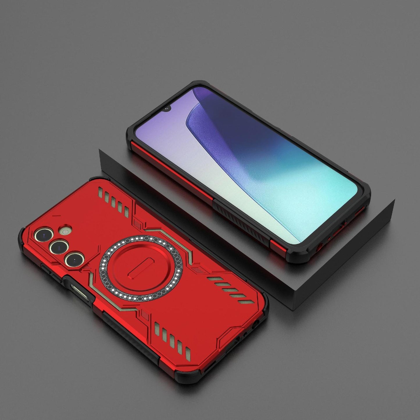 Samsung Galaxy A25 5G Butterfly Armor MagSafe Magnetic Ring Shockproof Protective Phone Case with Stand