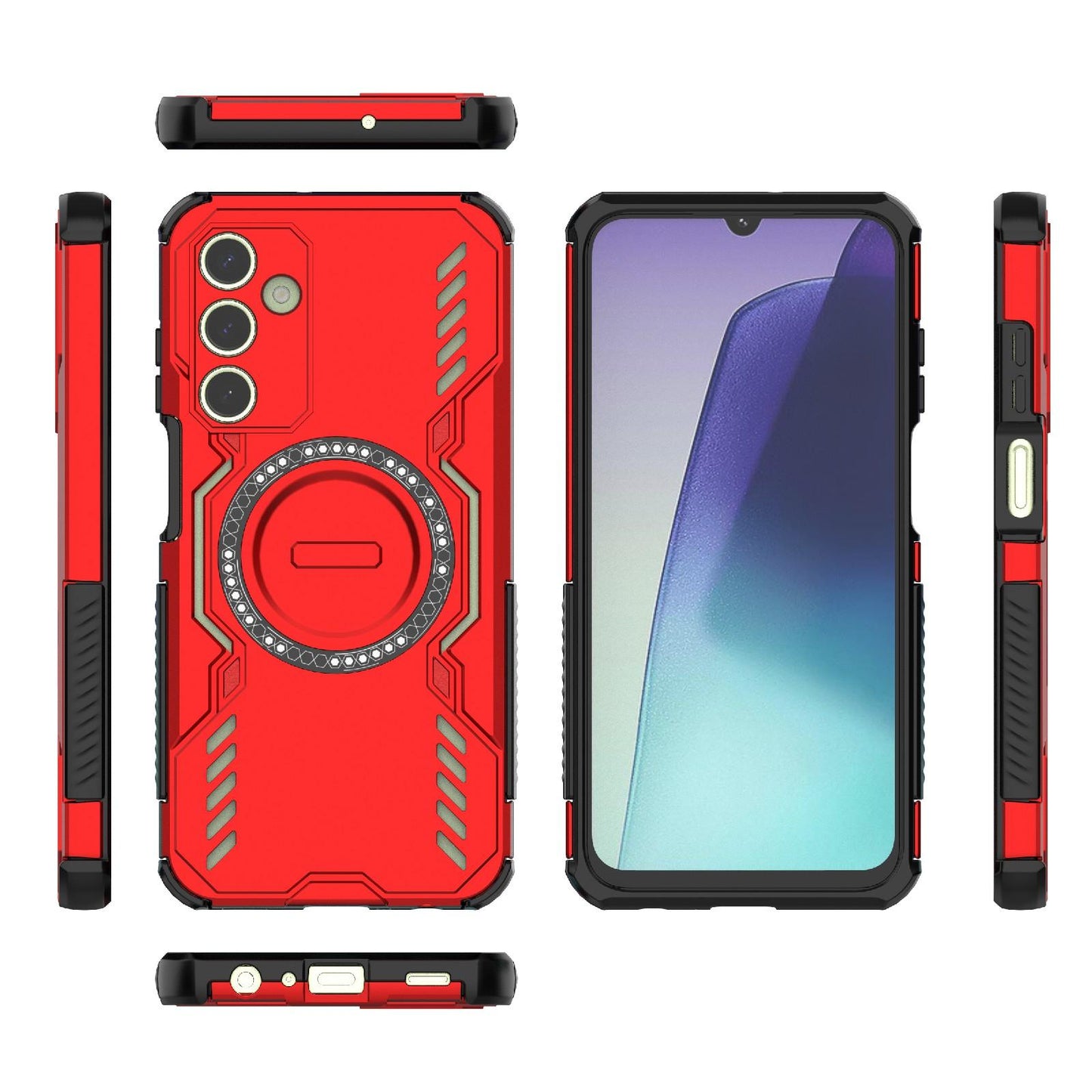 Samsung Galaxy A25 5G Butterfly Armor MagSafe Magnetic Ring Shockproof Protective Phone Case with Stand