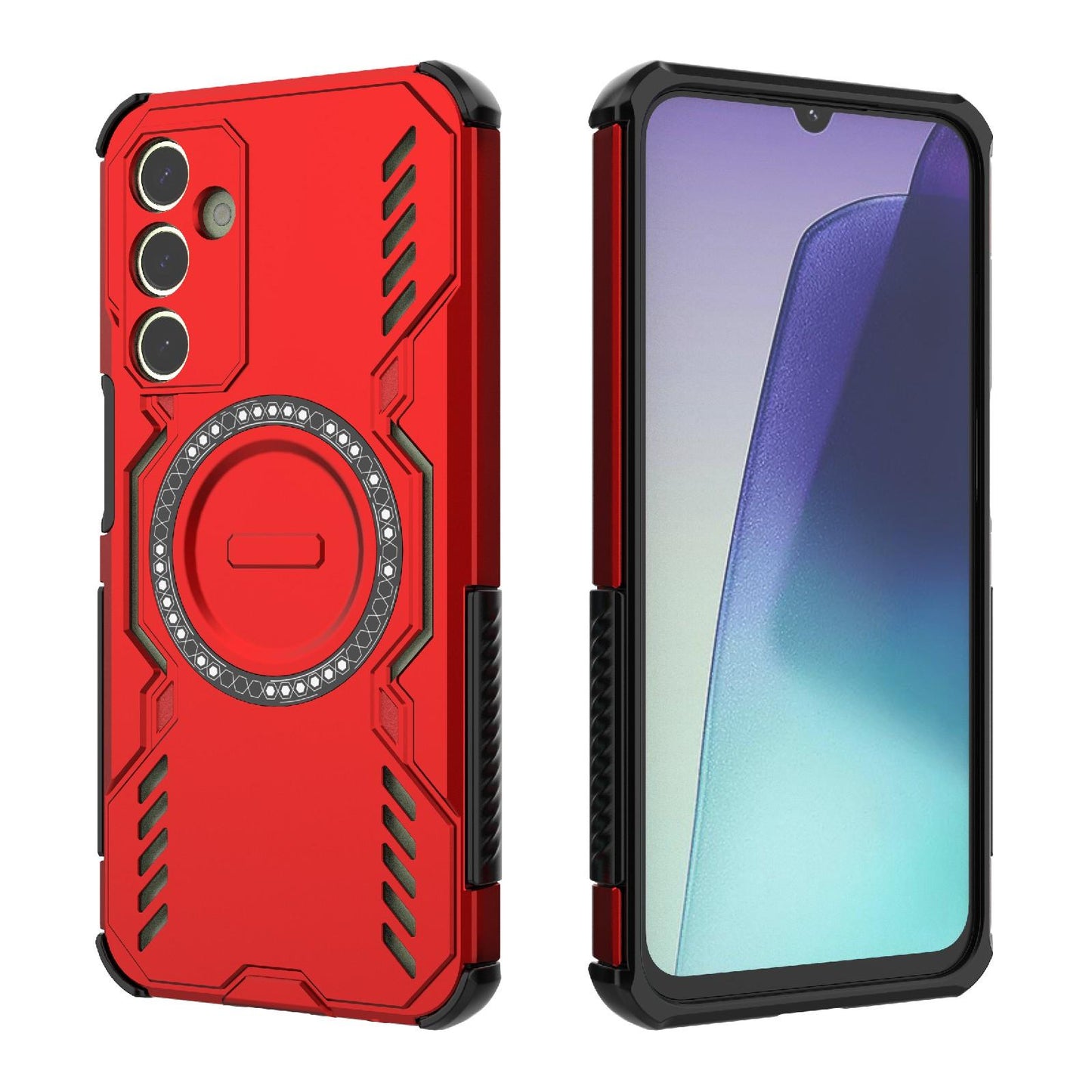 Samsung Galaxy A25 5G Butterfly Armor MagSafe Magnetic Ring Shockproof Protective Phone Case with Stand