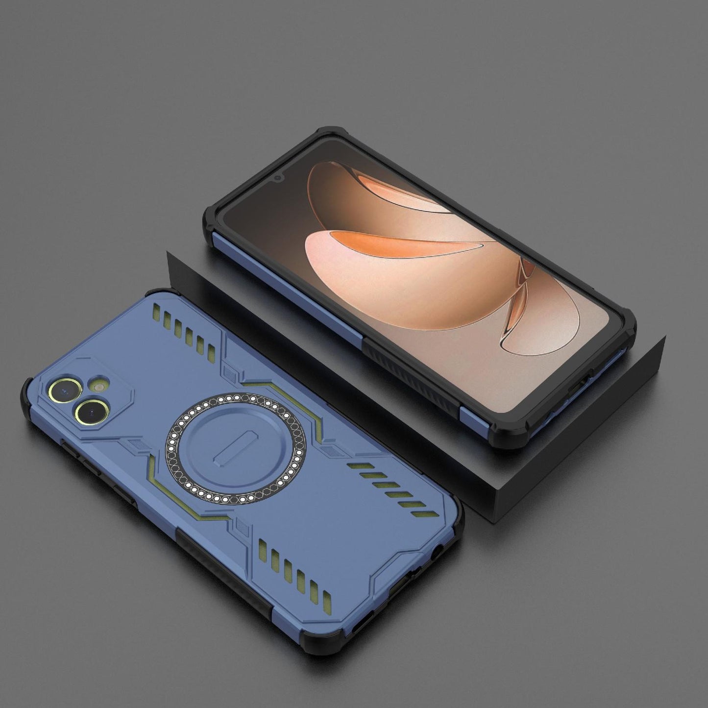 Samsung Galaxy A05 4G Butterfly Armor MagSafe Magnetic Ring Shockproof Protective Phone Case with Stand
