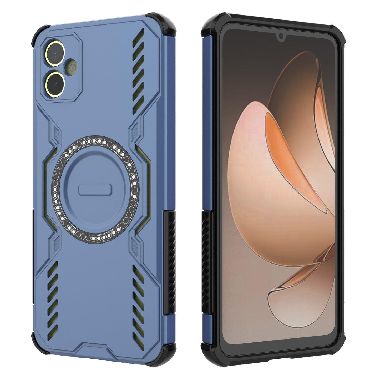 Samsung Galaxy A05 4G Butterfly Armor MagSafe Magnetic Ring Shockproof Protective Phone Case with Stand