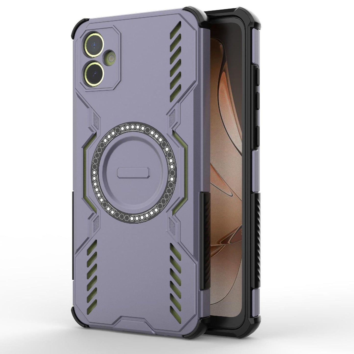 Samsung Galaxy A05 4G Butterfly Armor MagSafe Magnetic Ring Shockproof Protective Phone Case with Stand