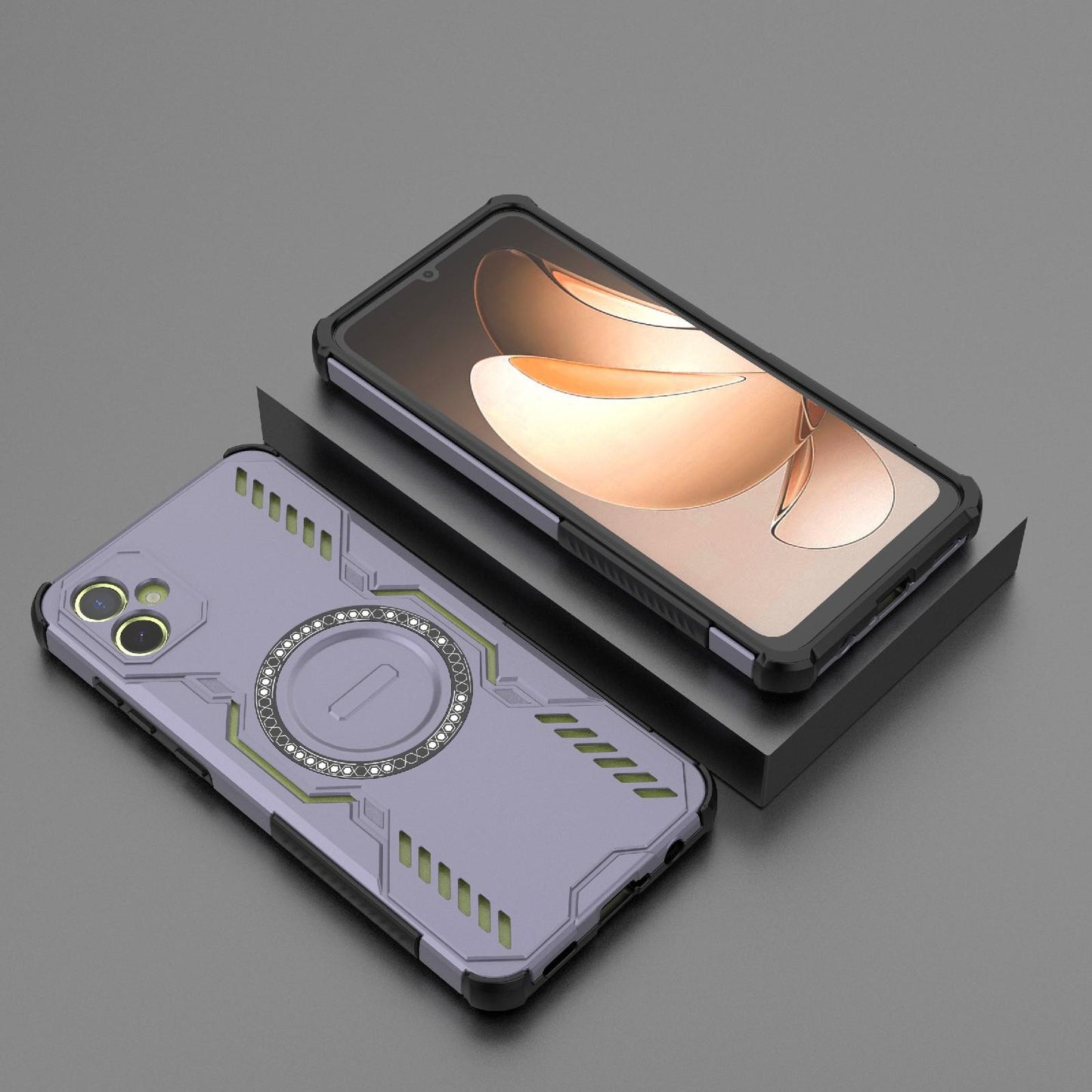 Samsung Galaxy A05 4G Butterfly Armor MagSafe Magnetic Ring Shockproof Protective Phone Case with Stand