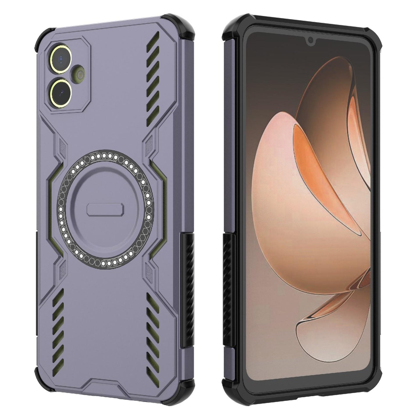 Samsung Galaxy A05 4G Butterfly Armor MagSafe Magnetic Ring Shockproof Protective Phone Case with Stand
