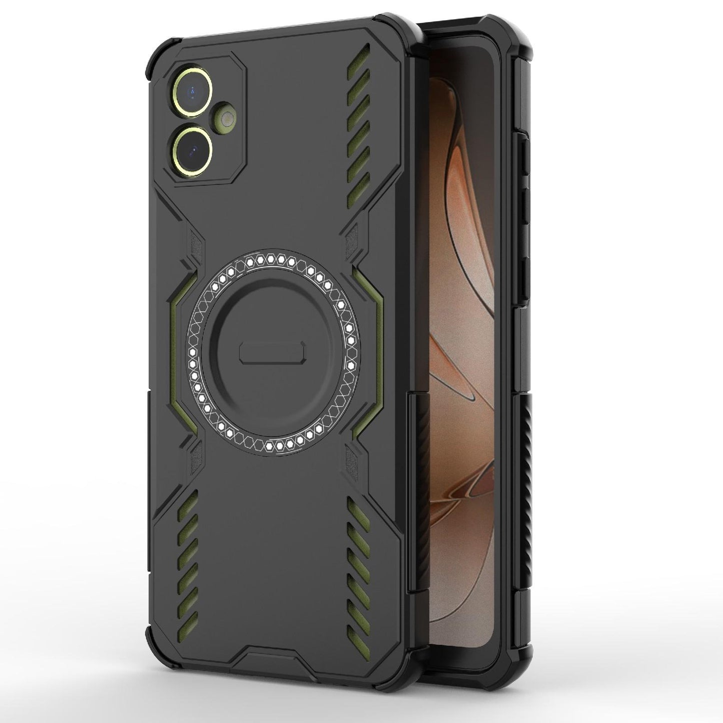 Samsung Galaxy A05 4G Butterfly Armor MagSafe Magnetic Ring Shockproof Protective Phone Case with Stand
