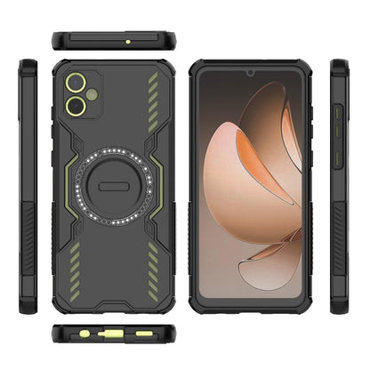 Samsung Galaxy A05 4G Butterfly Armor MagSafe Magnetic Ring Shockproof Protective Phone Case with Stand