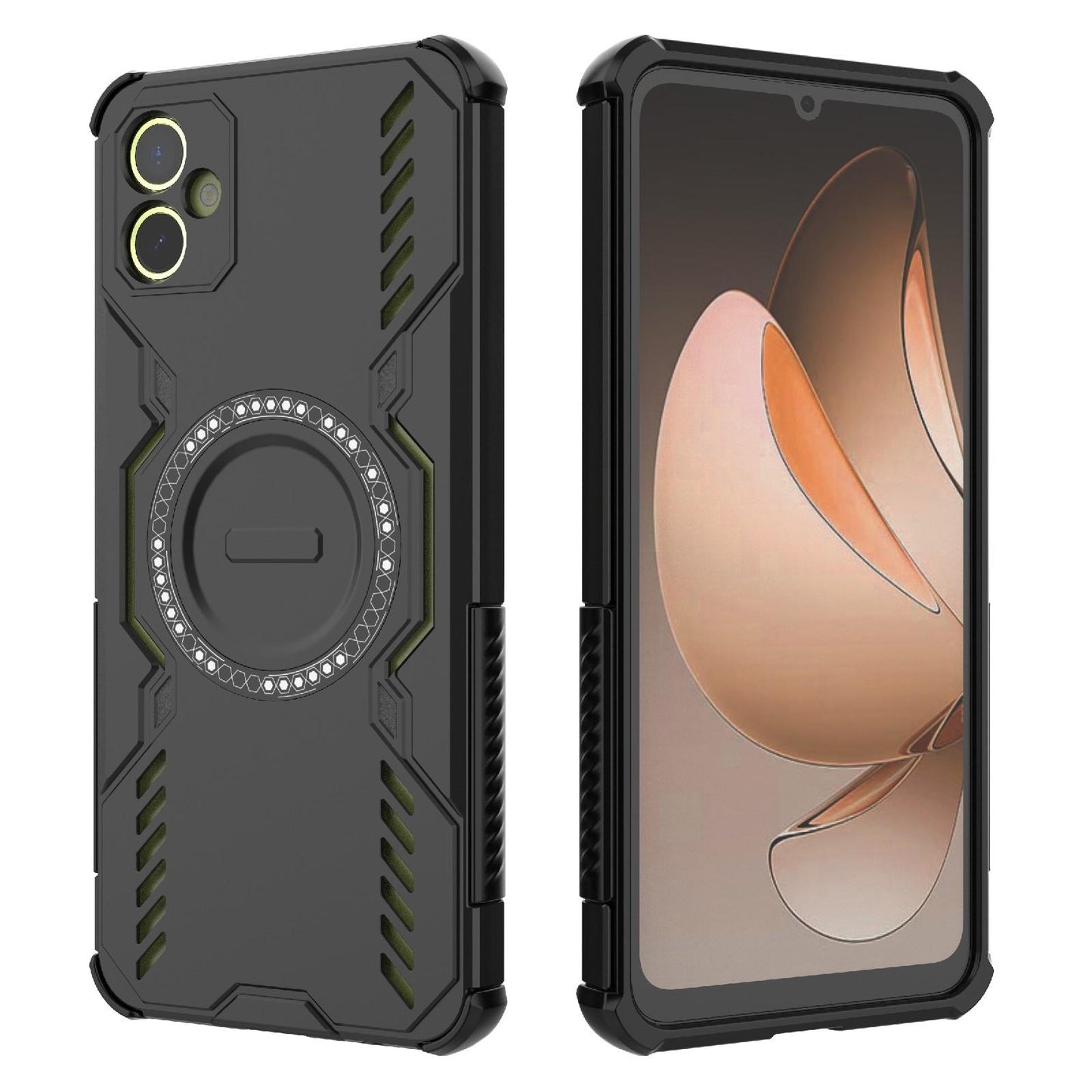 Samsung Galaxy A05 4G Butterfly Armor MagSafe Magnetic Ring Shockproof Protective Phone Case with Stand