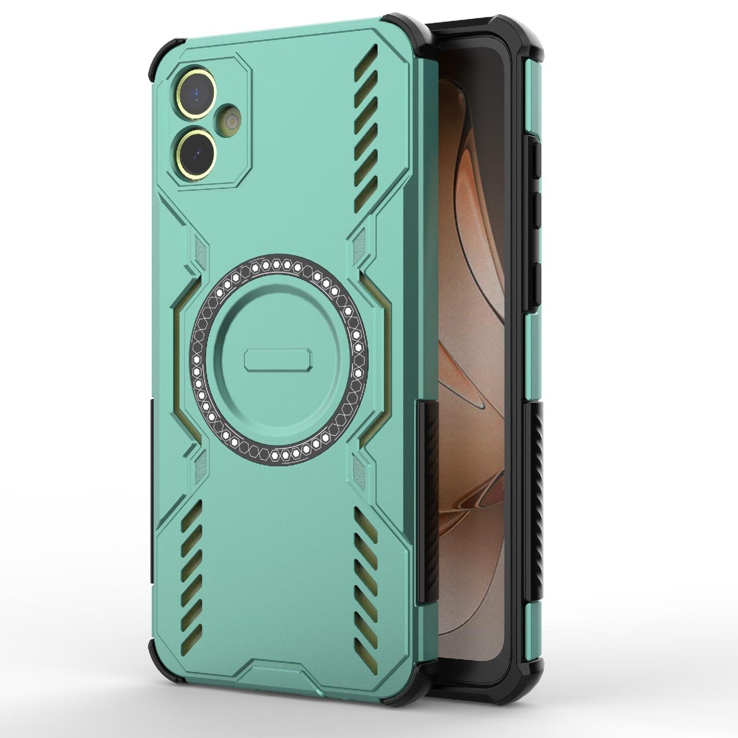 Samsung Galaxy A05 4G Butterfly Armor MagSafe Magnetic Ring Shockproof Protective Phone Case with Stand