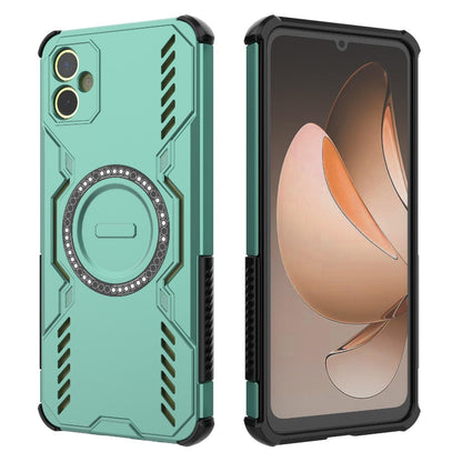 Samsung Galaxy A05 4G Butterfly Armor MagSafe Magnetic Ring Shockproof Protective Phone Case with Stand