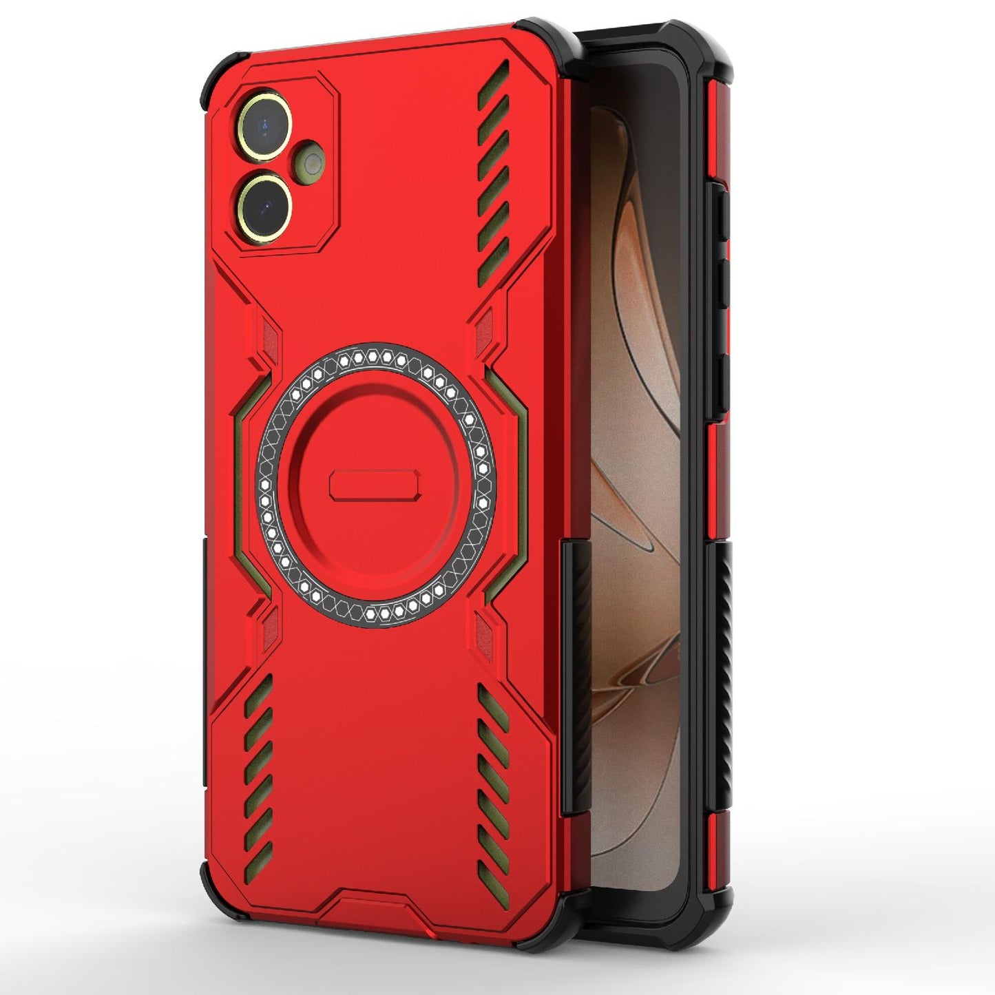 Samsung Galaxy A05 4G Butterfly Armor MagSafe Magnetic Ring Shockproof Protective Phone Case with Stand