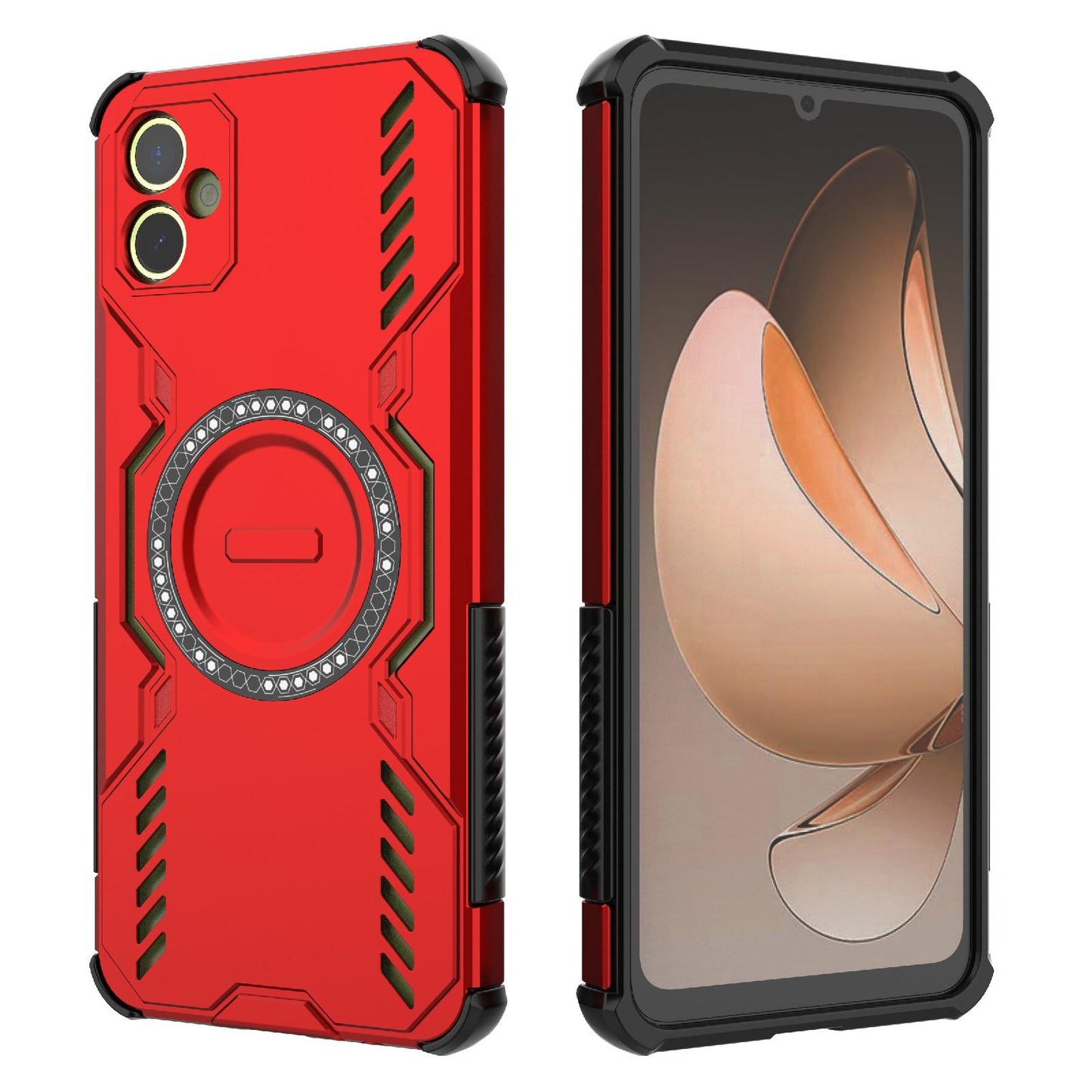 Samsung Galaxy A05 4G Butterfly Armor MagSafe Magnetic Ring Shockproof Protective Phone Case with Stand